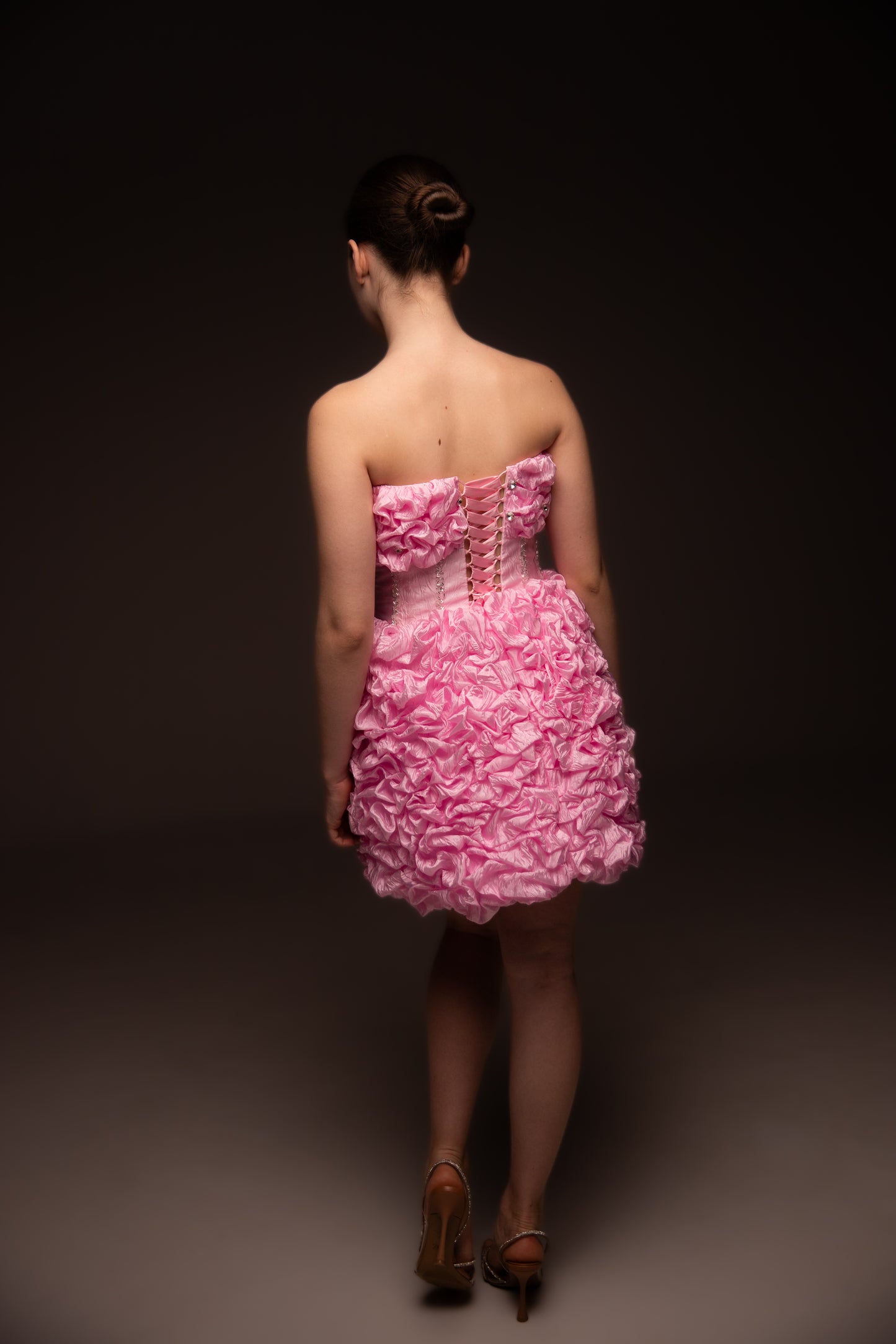 Pink organza couture special occasion dress, Birthday Girl Dress, Wedding guest Dress, Graduation Dress
