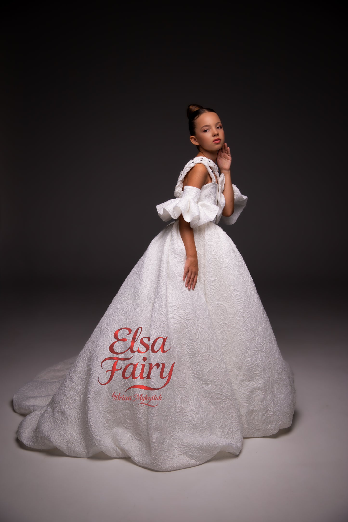 White couture special occasion dress, Pageant ball gown, Birthday Girl Dress, Flower Girl Dress