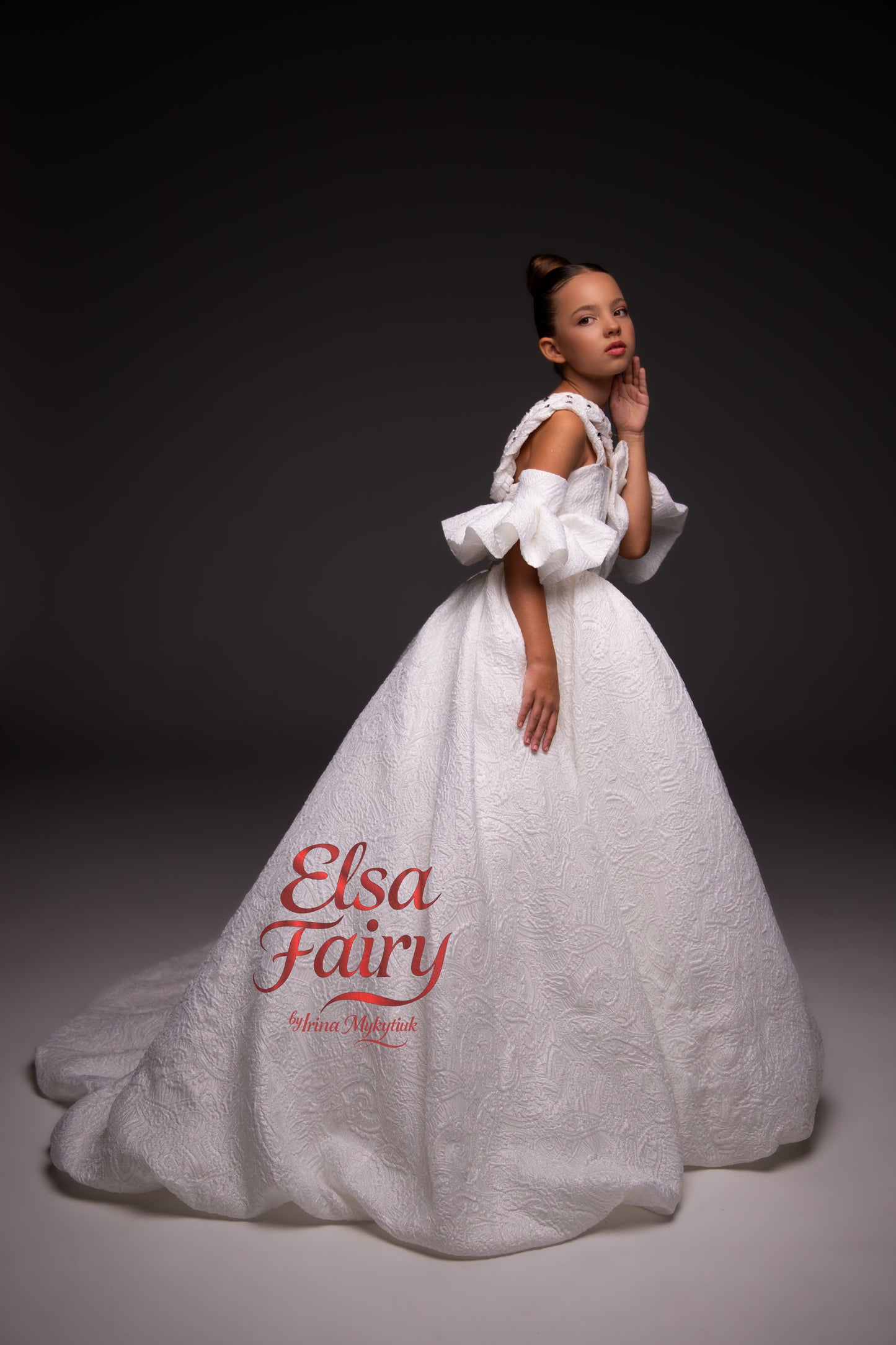 White couture special occasion dress, Pageant ball gown, Birthday Girl Dress, Flower Girl Dress