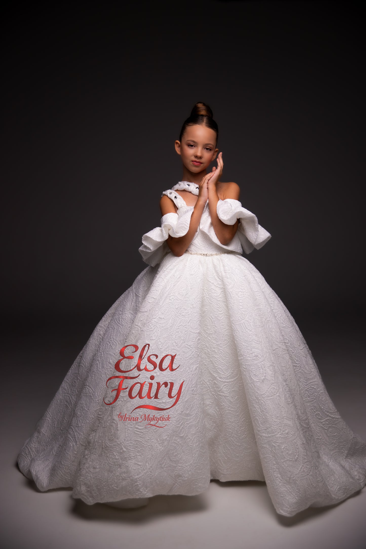 White couture special occasion dress, Pageant ball gown, Birthday Girl Dress, Flower Girl Dress