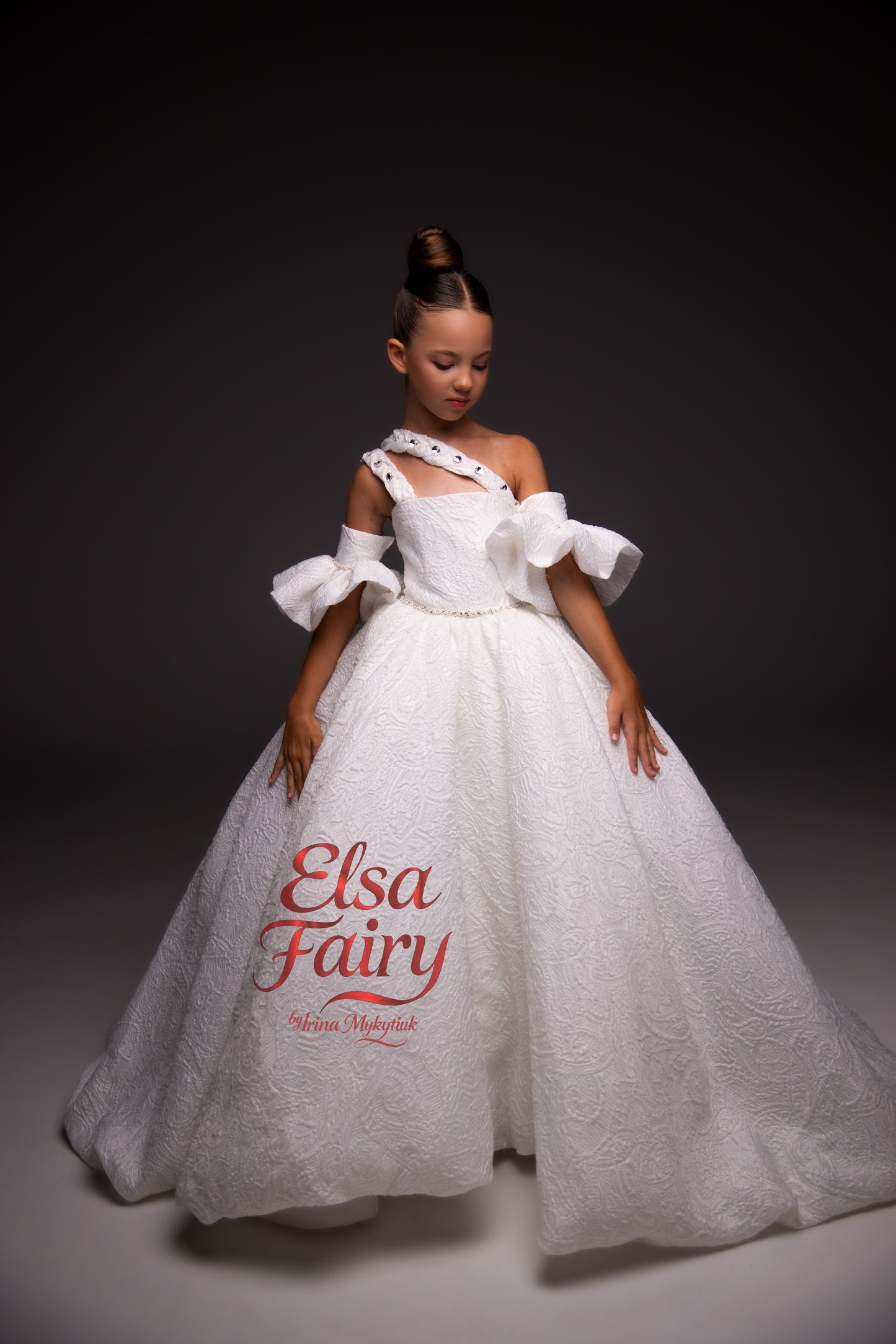 White couture special occasion dress, Pageant ball gown, Birthday Girl Dress, Flower Girl Dress