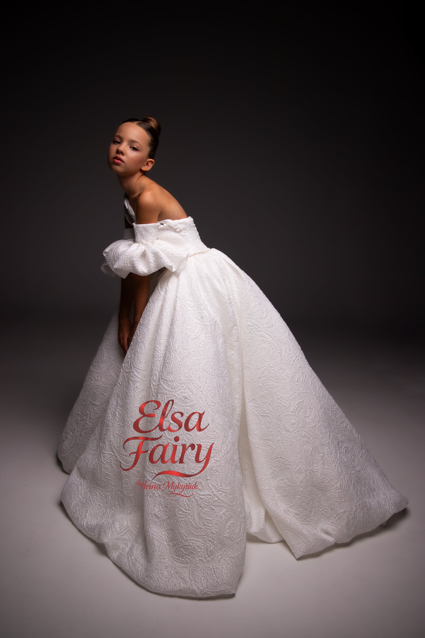 White couture special occasion dress, Pageant ball gown, Birthday Girl Dress, Flower Girl Dress
