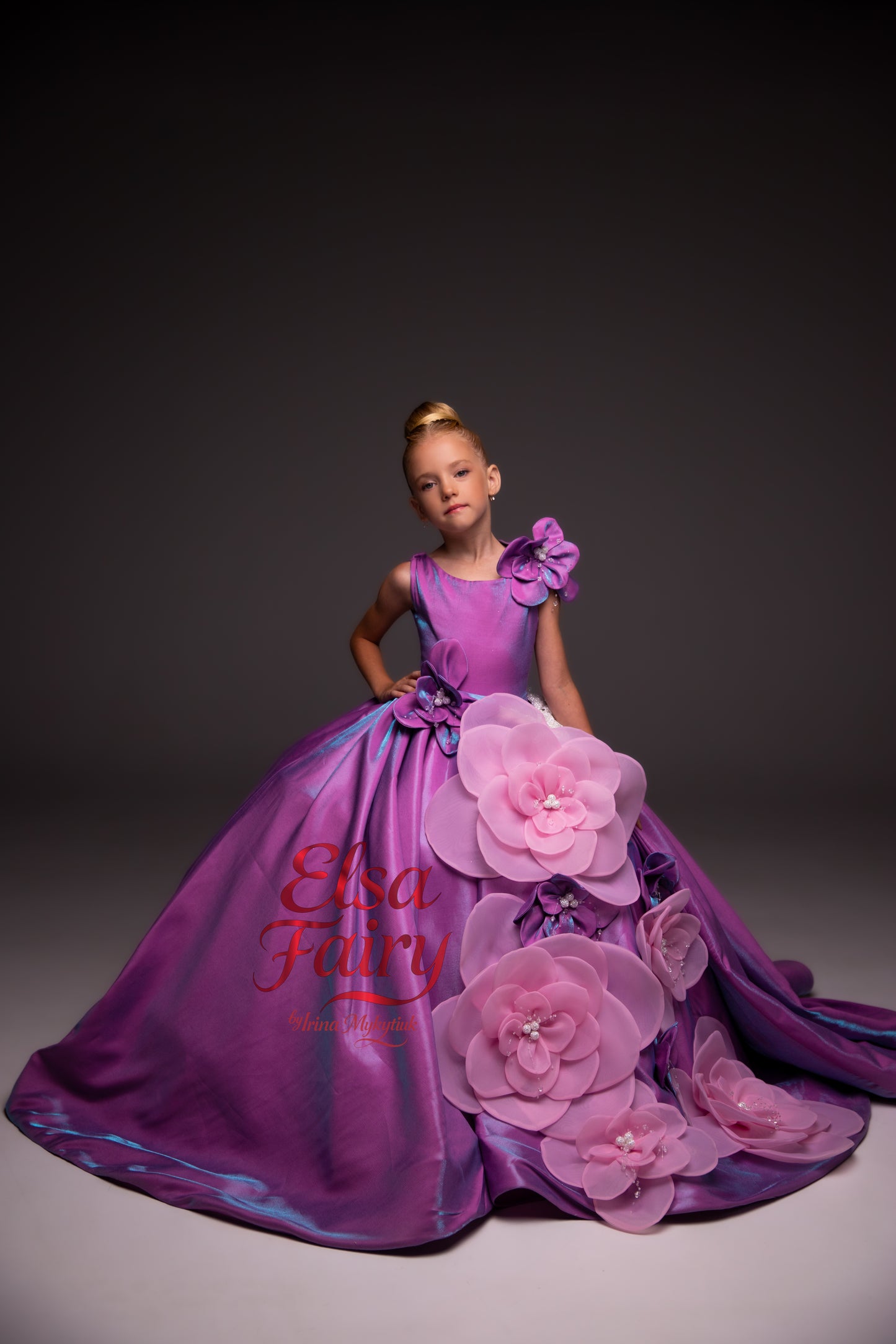 Lilac Gala evening gown, Pageant ball gown, Flower Girl Dress, Wedding guest Dress, Girl Birthday Dress, junior bridesmaid gown