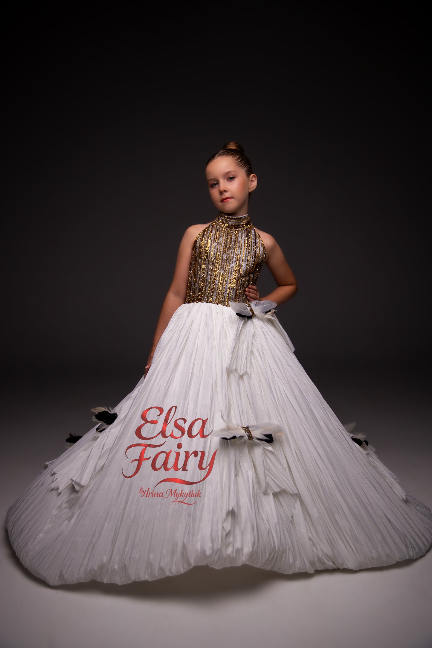 White couture special occasion dress, Pageant ball gown, Birthday Girl Dress, Flower Girl Dress