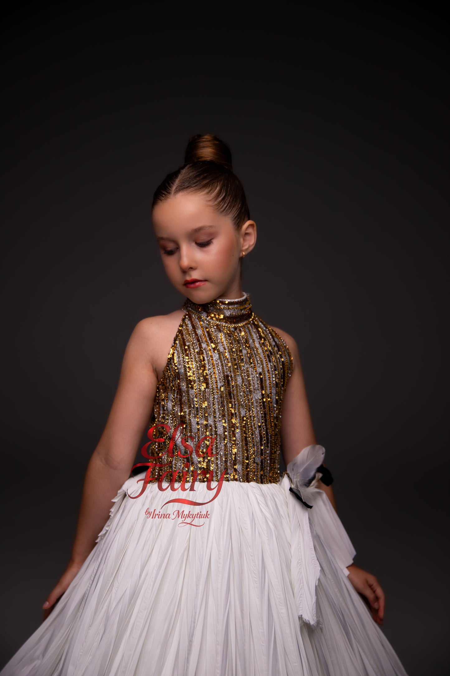 White couture special occasion dress, Pageant ball gown, Birthday Girl Dress, Flower Girl Dress