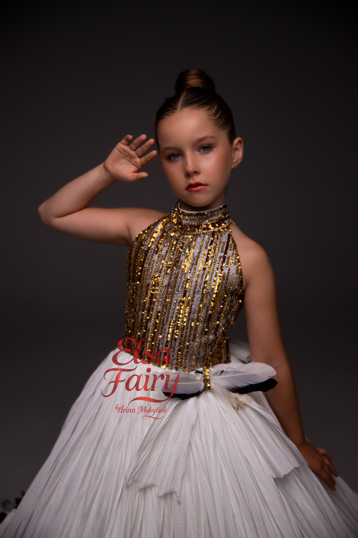 White couture special occasion dress, Pageant ball gown, Birthday Girl Dress, Flower Girl Dress