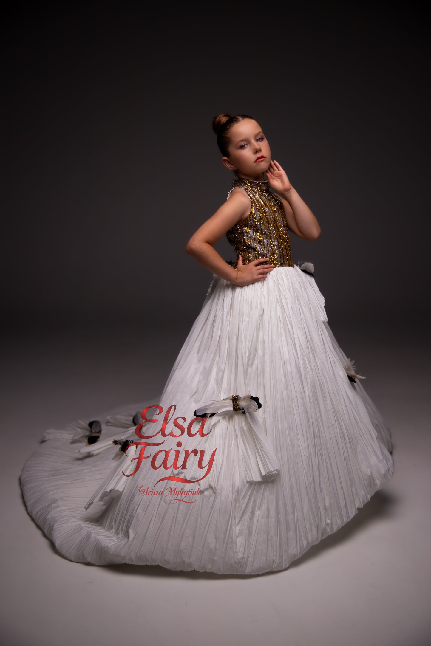 White couture special occasion dress, Pageant ball gown, Birthday Girl Dress, Flower Girl Dress