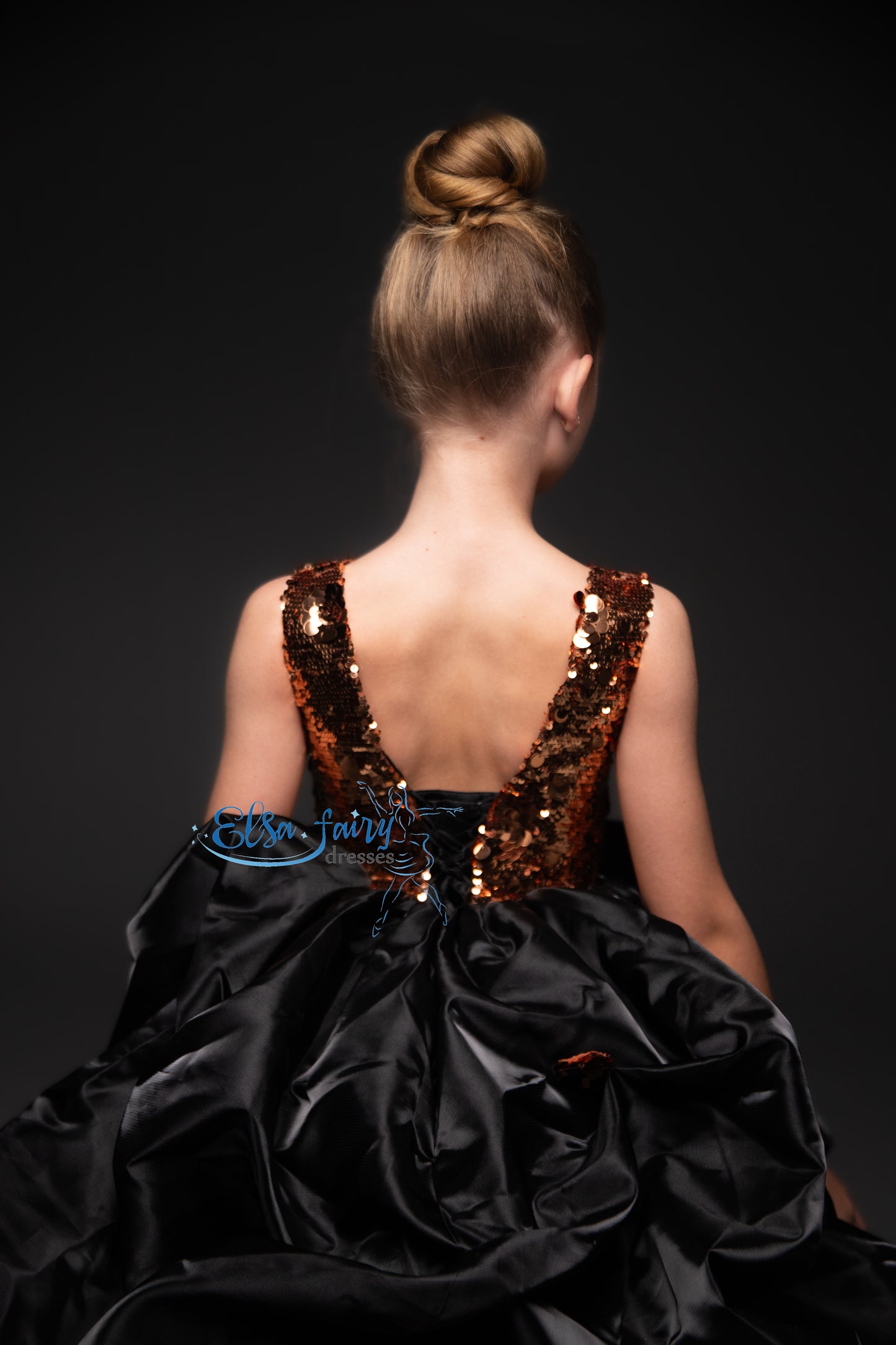 Black couture special occasion dress, Pageant ball gown, Birthday Girl Dress, Flower Girl Dress
