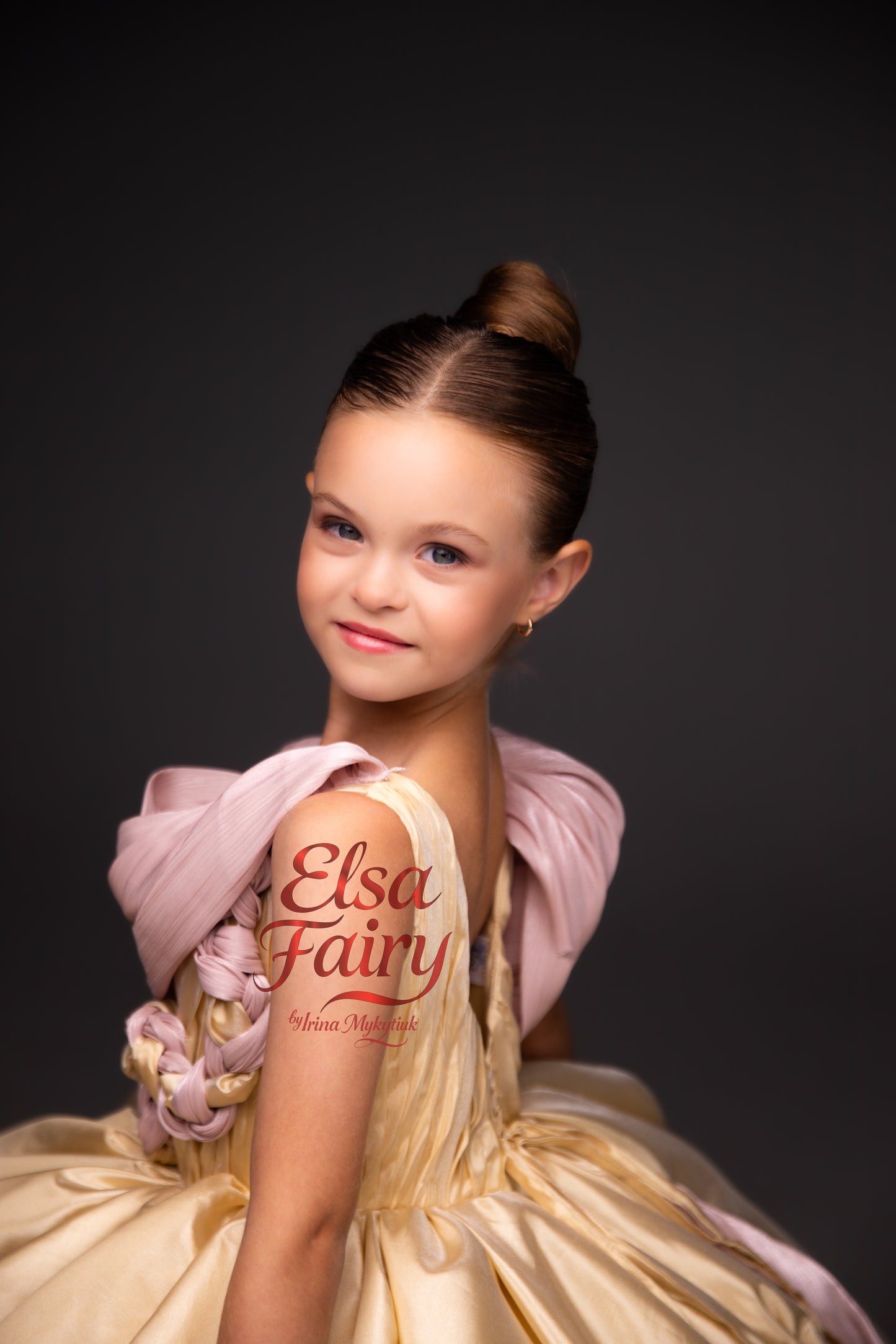 Gold Exclusive Gala evening gown, Pageant ball gown, Girl Birthday Dress
