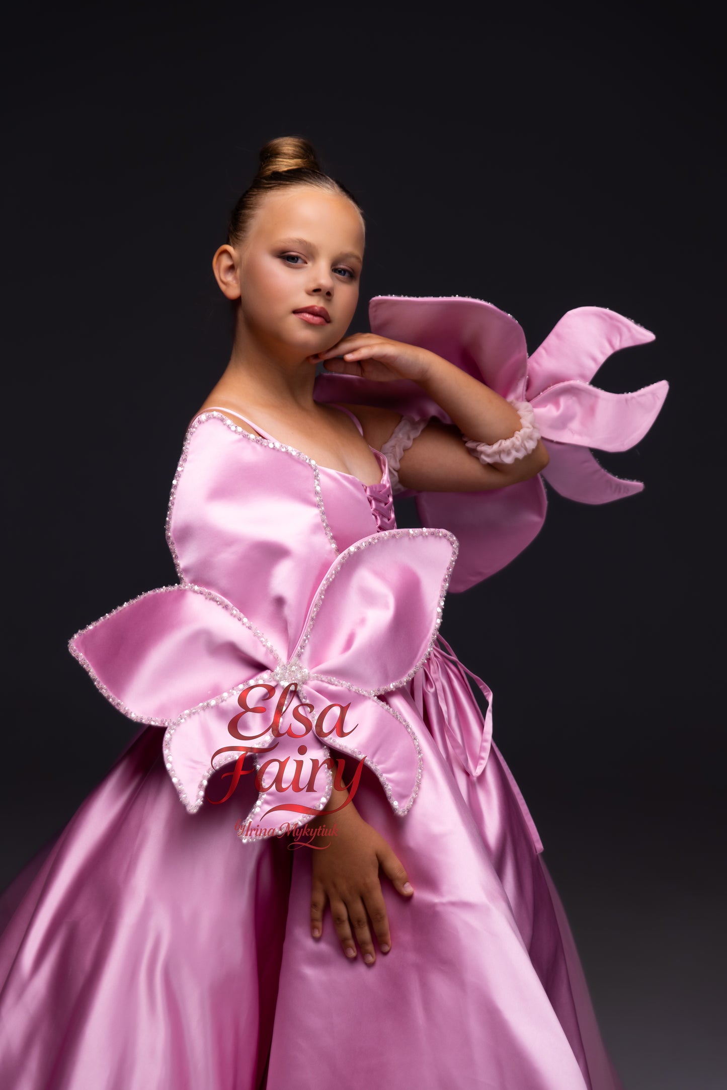 Pink Gala evening gown, Pageant ball gown, Flower Girl Dress, Wedding guest Dress, Girl Birthday Dress, junior bridesmaid gown