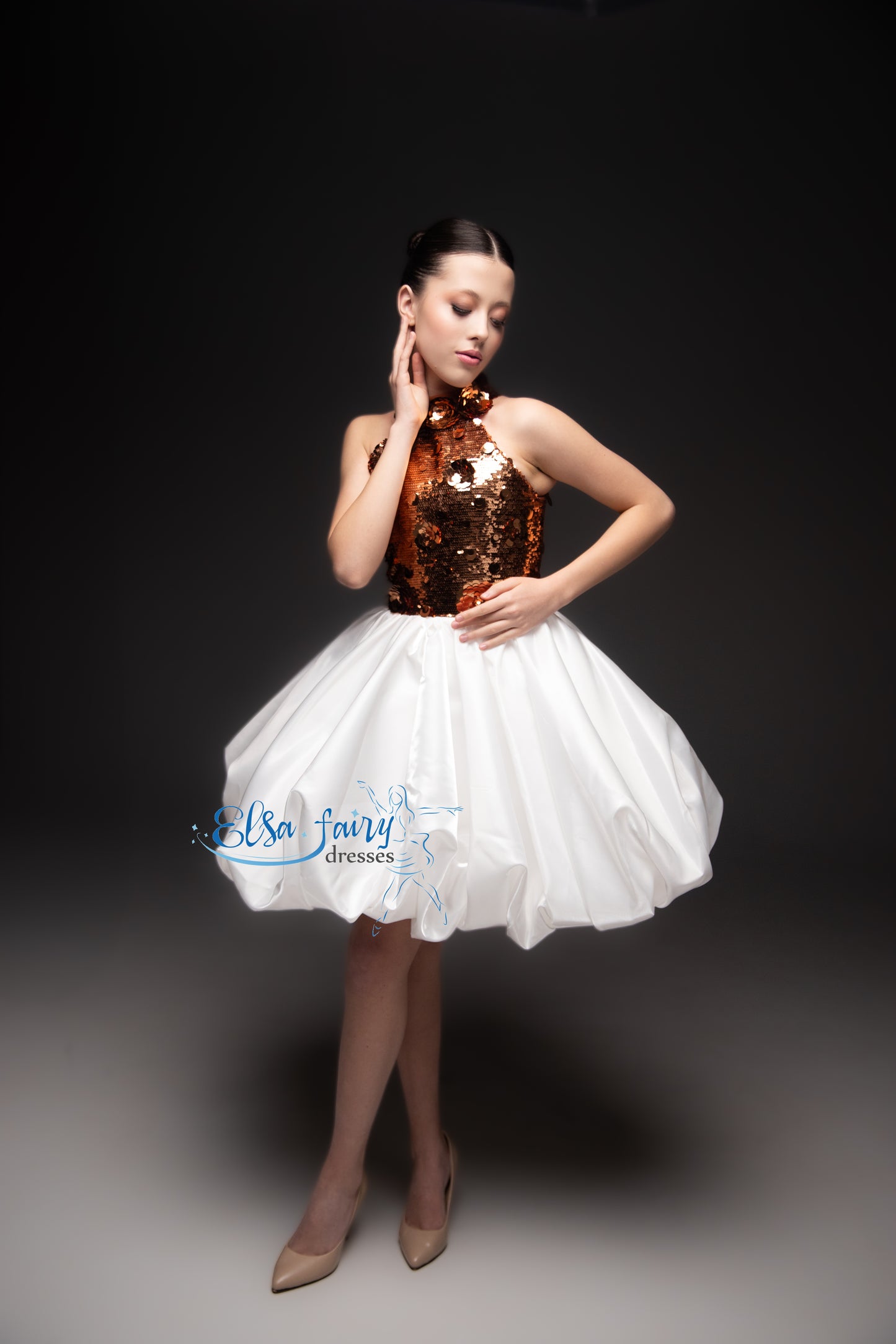 White gold cocktail dress, Birthday Girl Dress, Pageant Interview Dress