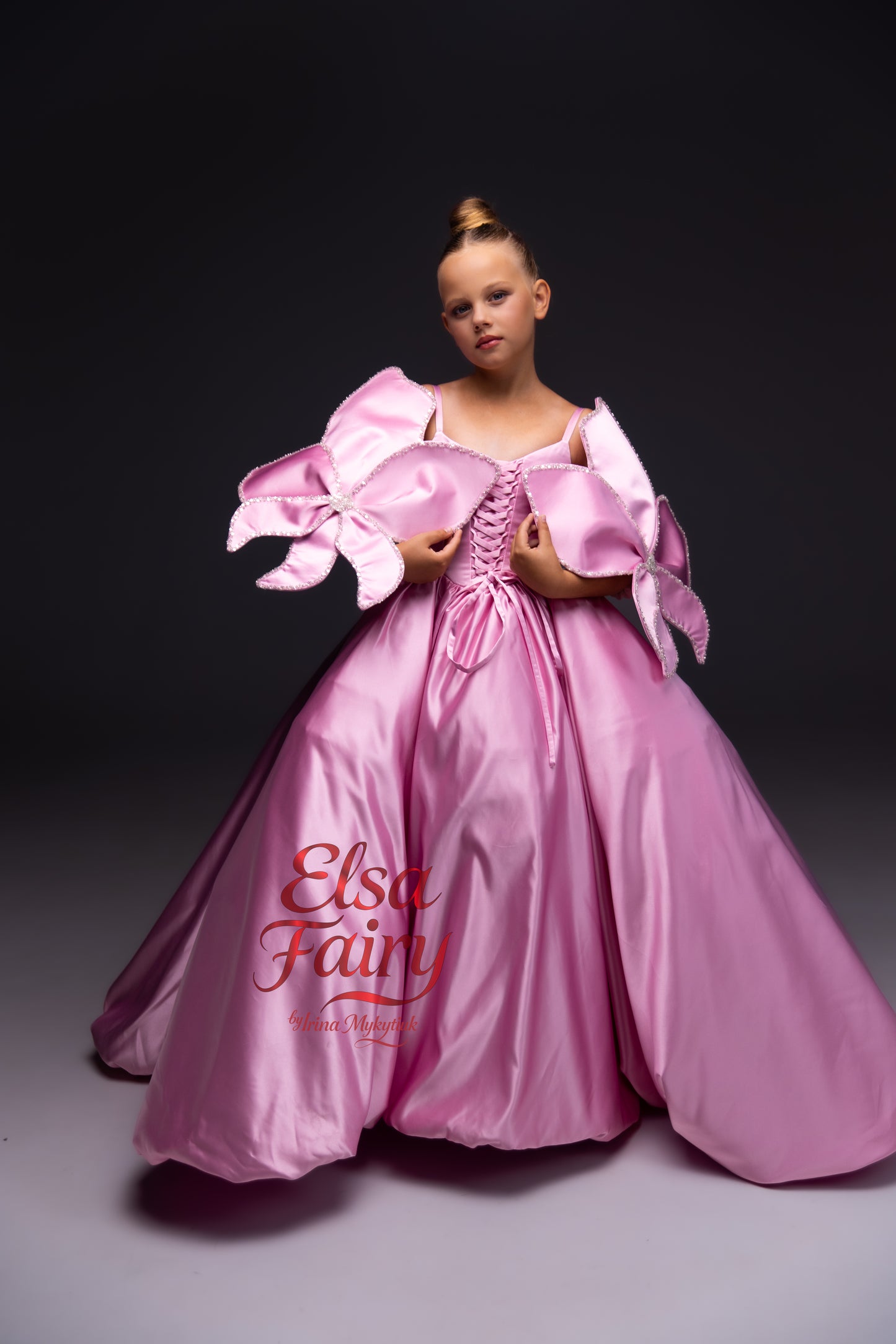 Pink Gala evening gown, Pageant ball gown, Flower Girl Dress, Wedding guest Dress, Girl Birthday Dress, junior bridesmaid gown
