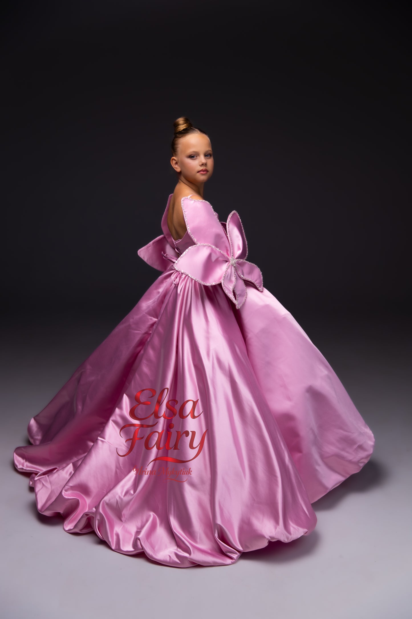 Pink Gala evening gown, Pageant ball gown, Flower Girl Dress, Wedding guest Dress, Girl Birthday Dress, junior bridesmaid gown