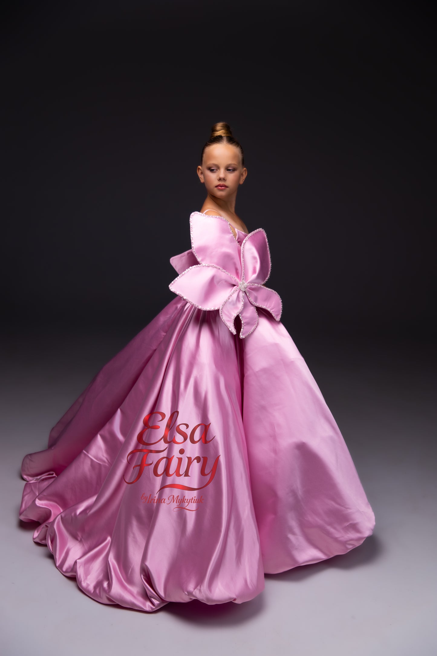 Pink Gala evening gown, Pageant ball gown, Flower Girl Dress, Wedding guest Dress, Girl Birthday Dress, junior bridesmaid gown