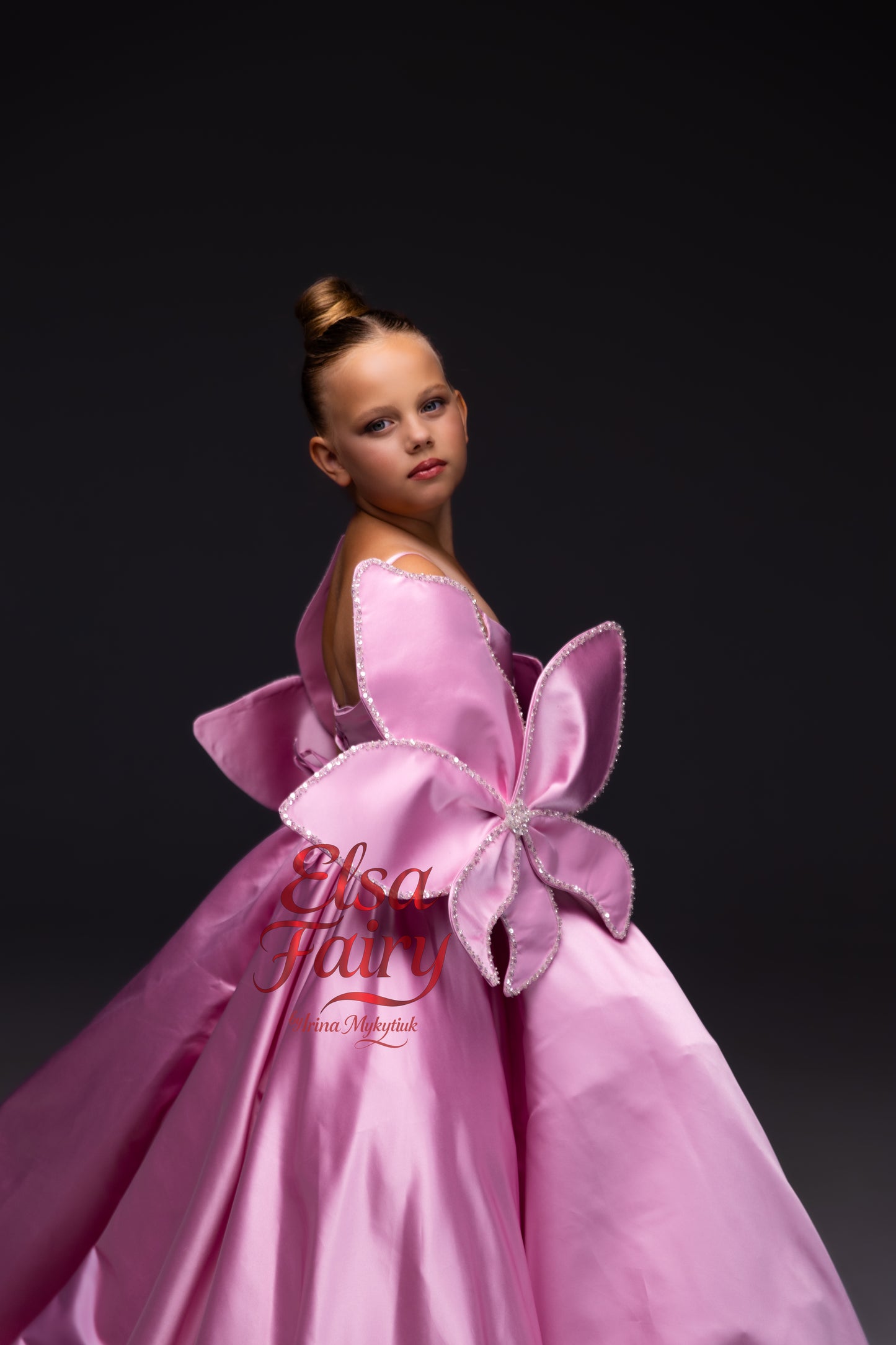 Pink Gala evening gown, Pageant ball gown, Flower Girl Dress, Wedding guest Dress, Girl Birthday Dress, junior bridesmaid gown