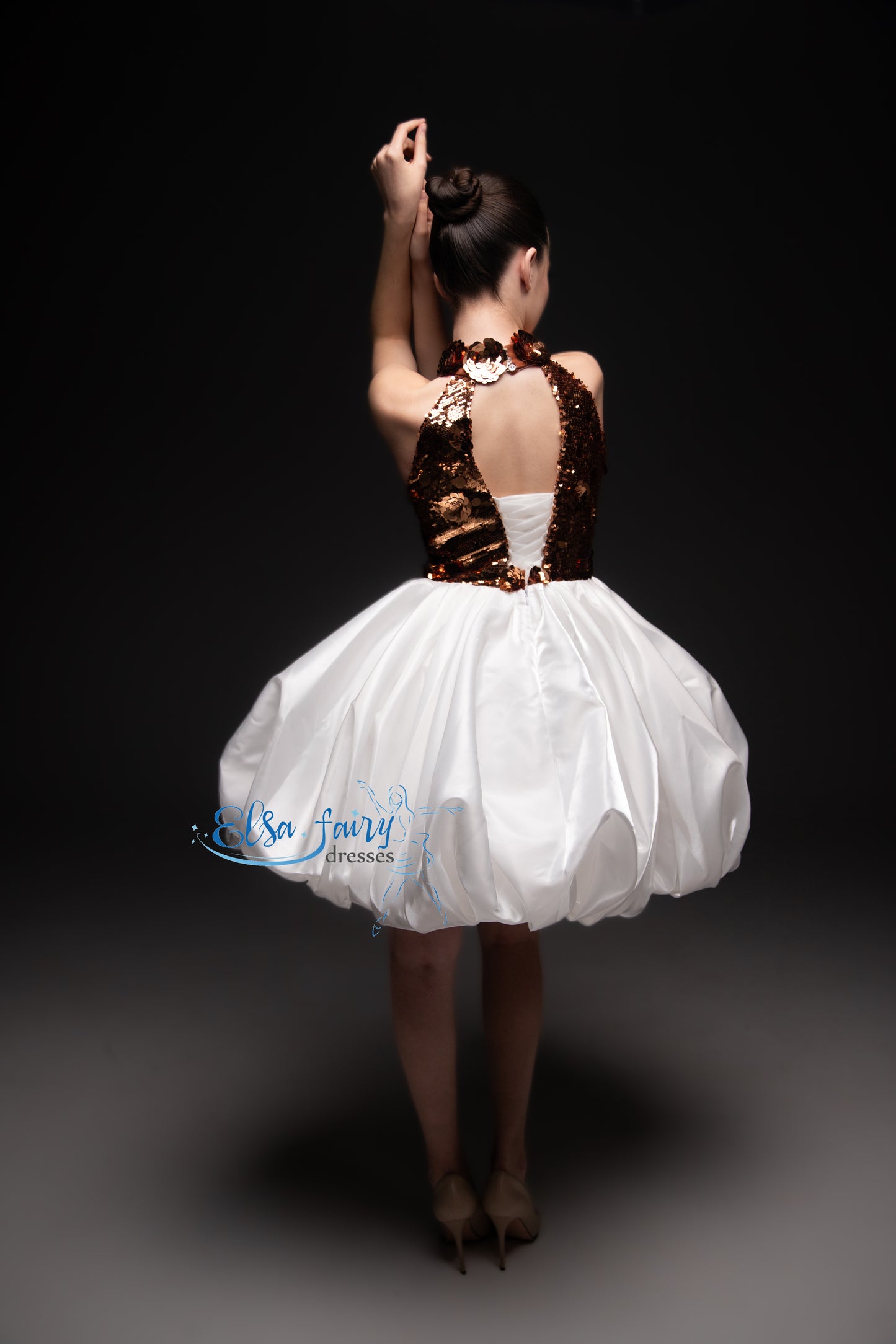White gold cocktail dress, Birthday Girl Dress, Pageant Interview Dress