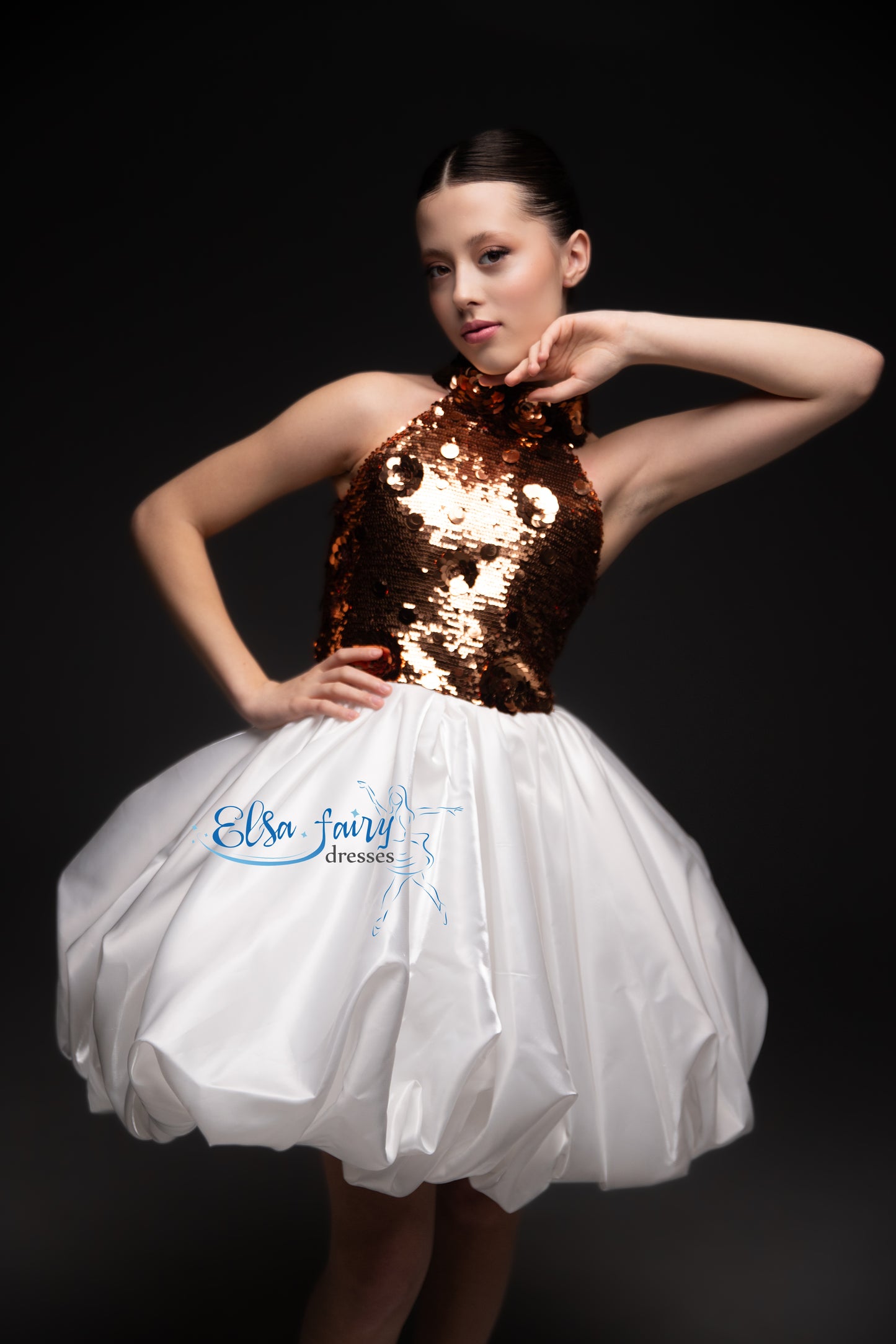 White gold cocktail dress, Birthday Girl Dress, Pageant Interview Dress