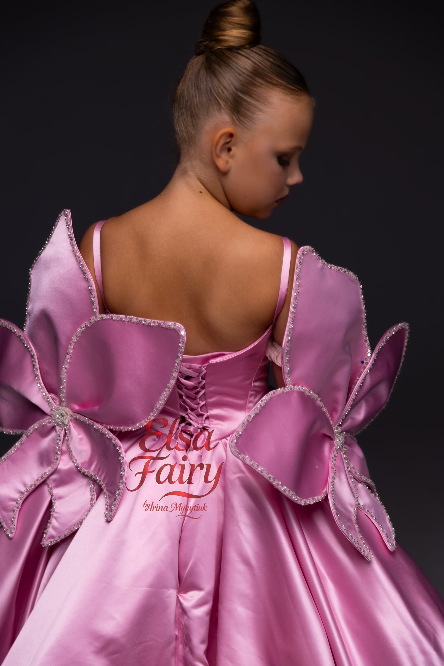 Pink Gala evening gown, Pageant ball gown, Flower Girl Dress, Wedding guest Dress, Girl Birthday Dress, junior bridesmaid gown