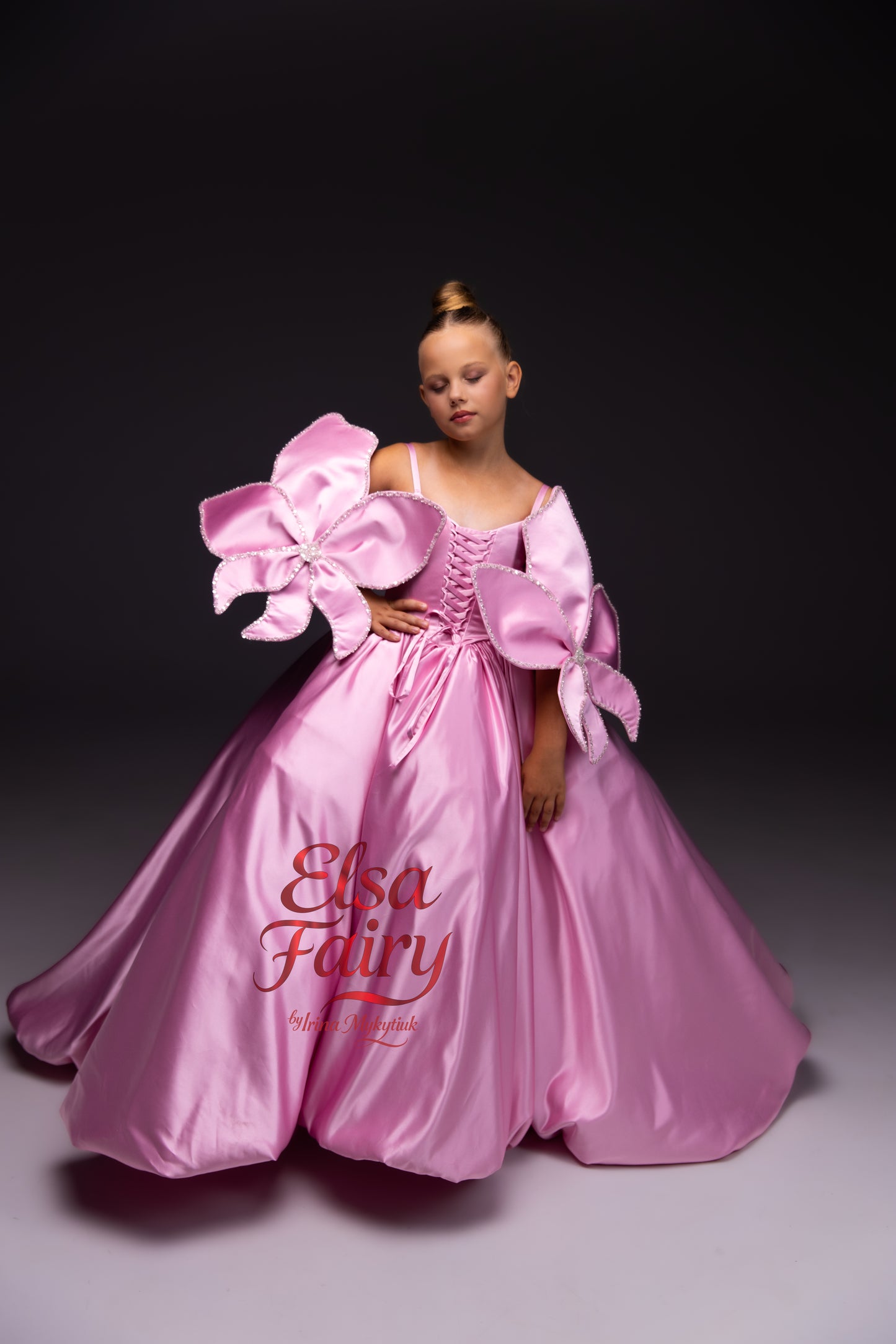 Pink Gala evening gown, Pageant ball gown, Flower Girl Dress, Wedding guest Dress, Girl Birthday Dress, junior bridesmaid gown