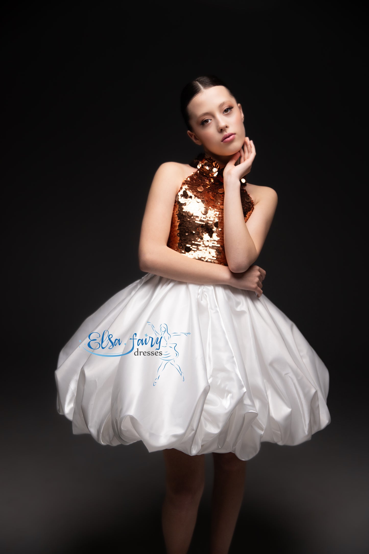White gold cocktail dress, Birthday Girl Dress, Pageant Interview Dress