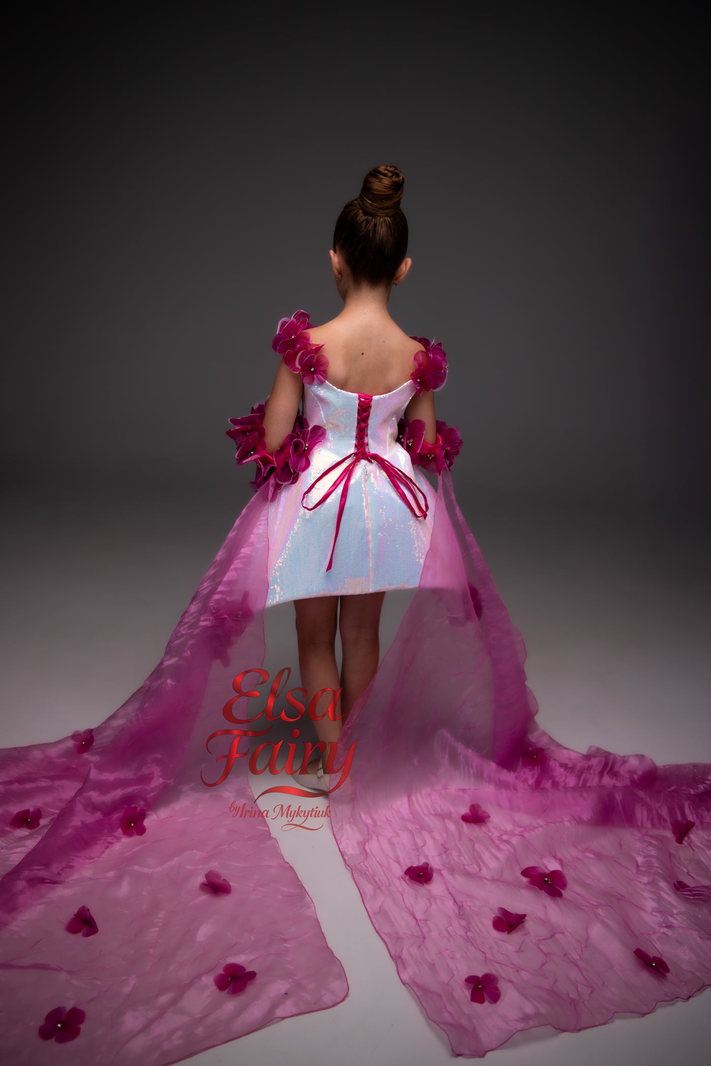Off white cocktail gown, Flower Girl Dress, Wedding guest Dress, Girl Birthday Dress, junior bridesmaid gown