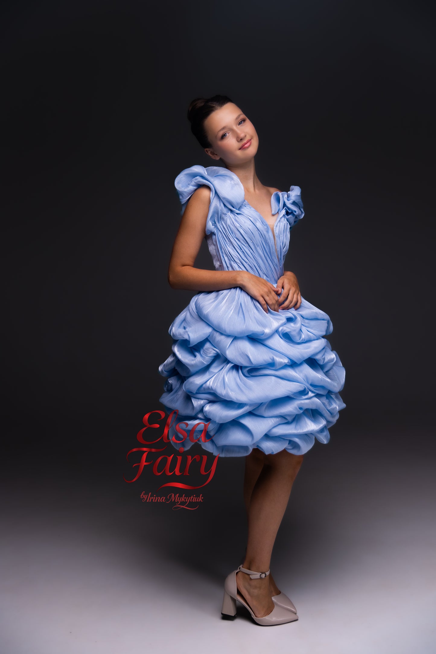 Blue couture cocktail dress, Pageant interview dress, Birthday Girl Dress, Flower Girl Dress, Wedding guest Dress, Graduation dress