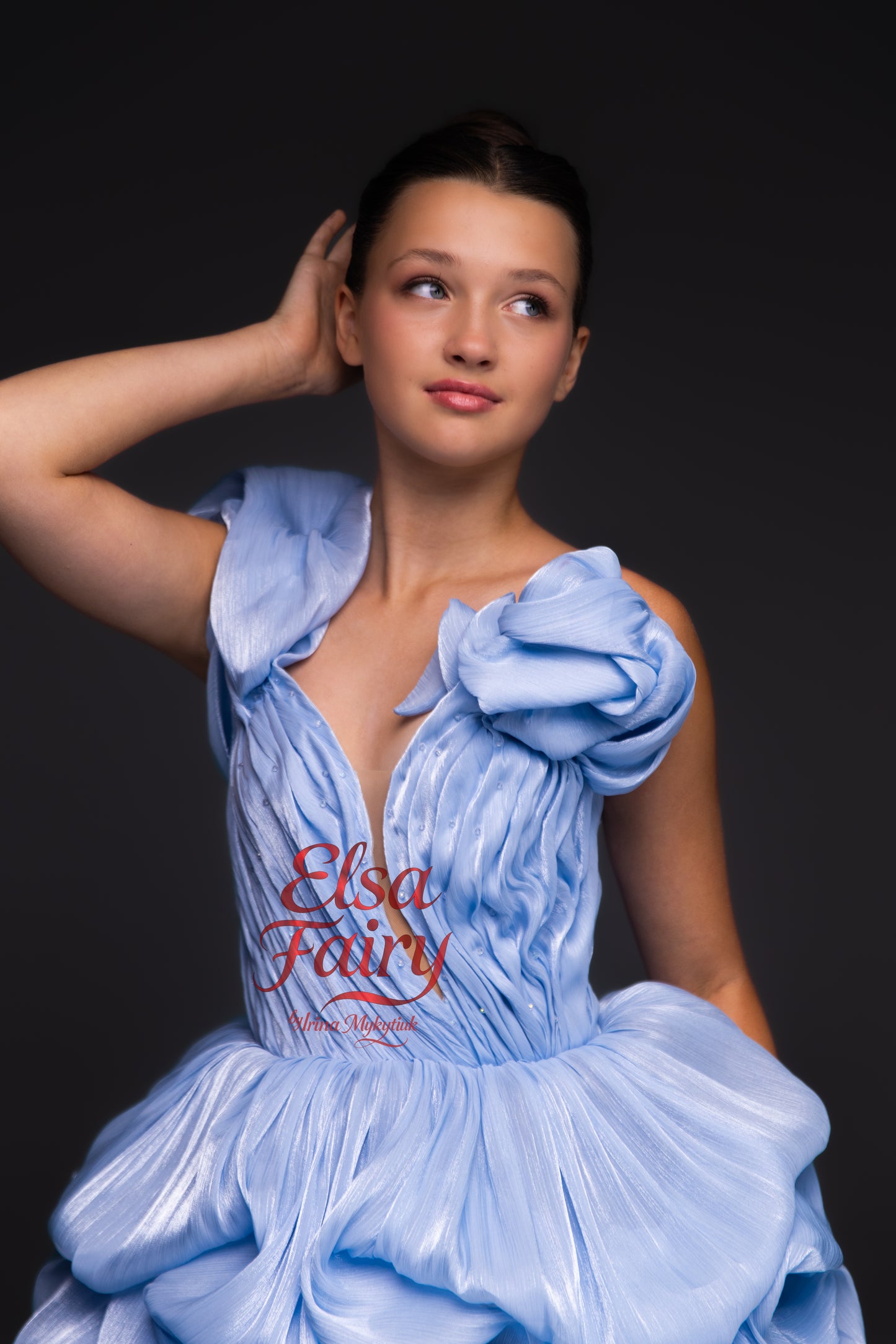 Blue couture cocktail dress, Pageant interview dress, Birthday Girl Dress, Flower Girl Dress, Wedding guest Dress, Graduation dress