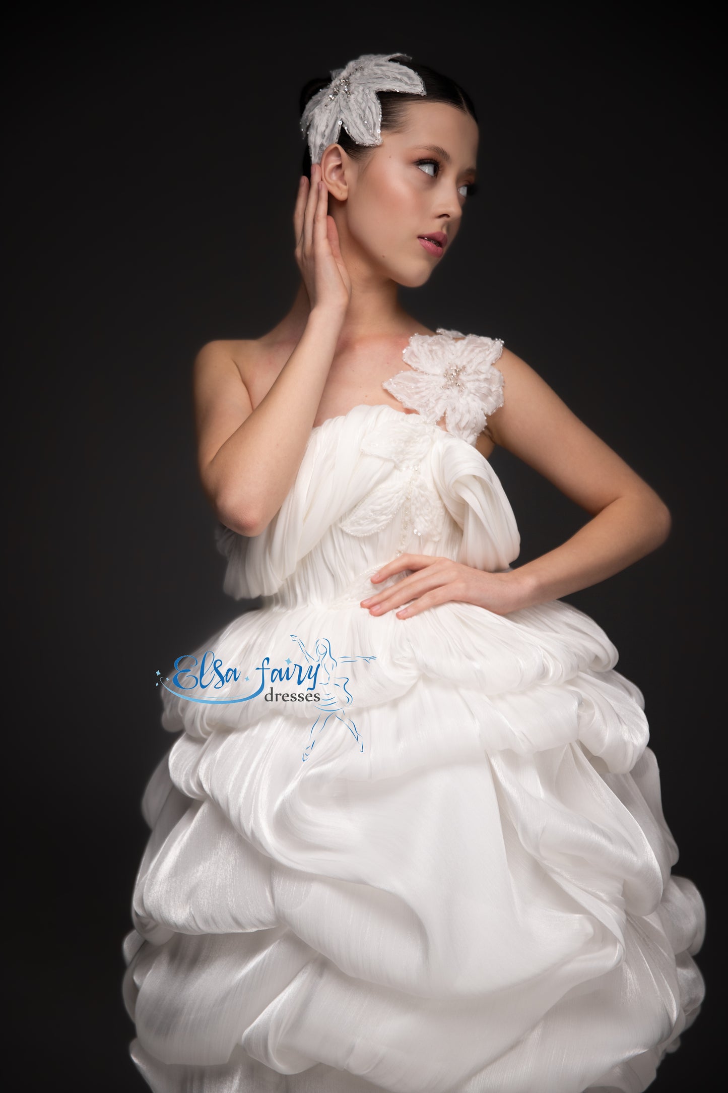 White couture cocktail dress, Pageant interview dress, Birthday Girl Dress, Flower Girl Dress, Wedding guest Dress, Graduation dress