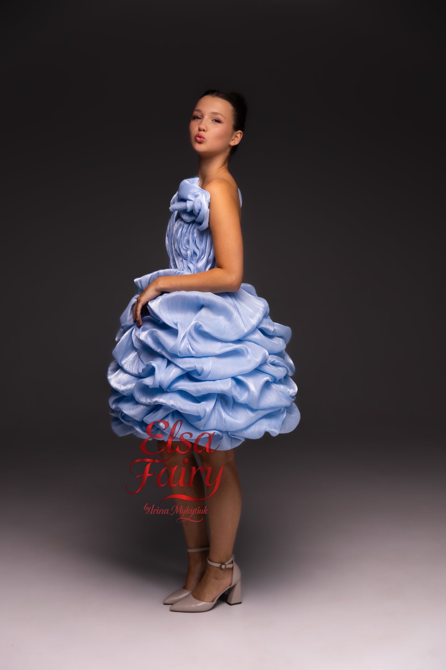 Blue couture cocktail dress, Pageant interview dress, Birthday Girl Dress, Flower Girl Dress, Wedding guest Dress, Graduation dress