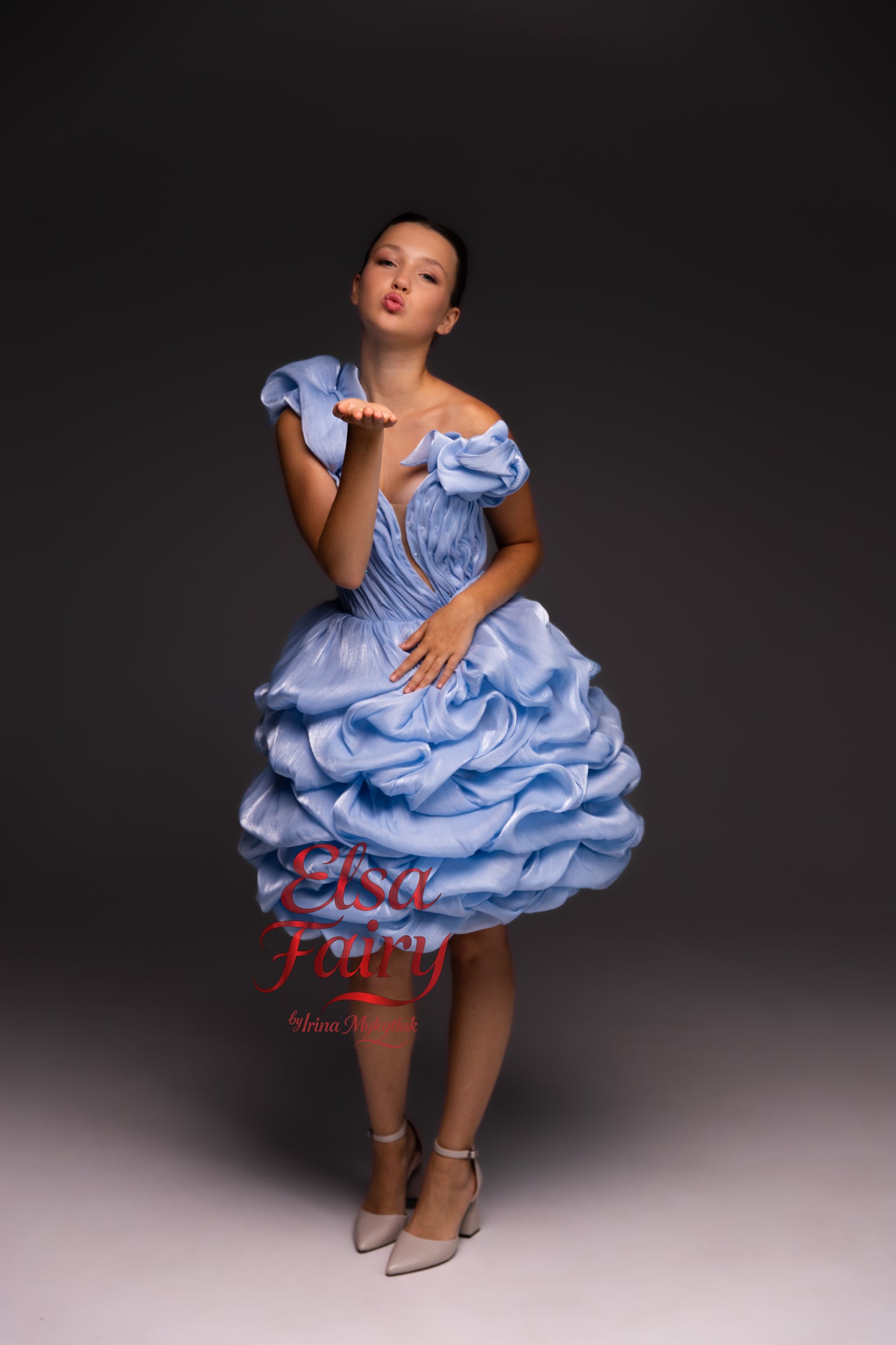 Blue couture cocktail dress, Pageant interview dress, Birthday Girl Dress, Flower Girl Dress, Wedding guest Dress, Graduation dress