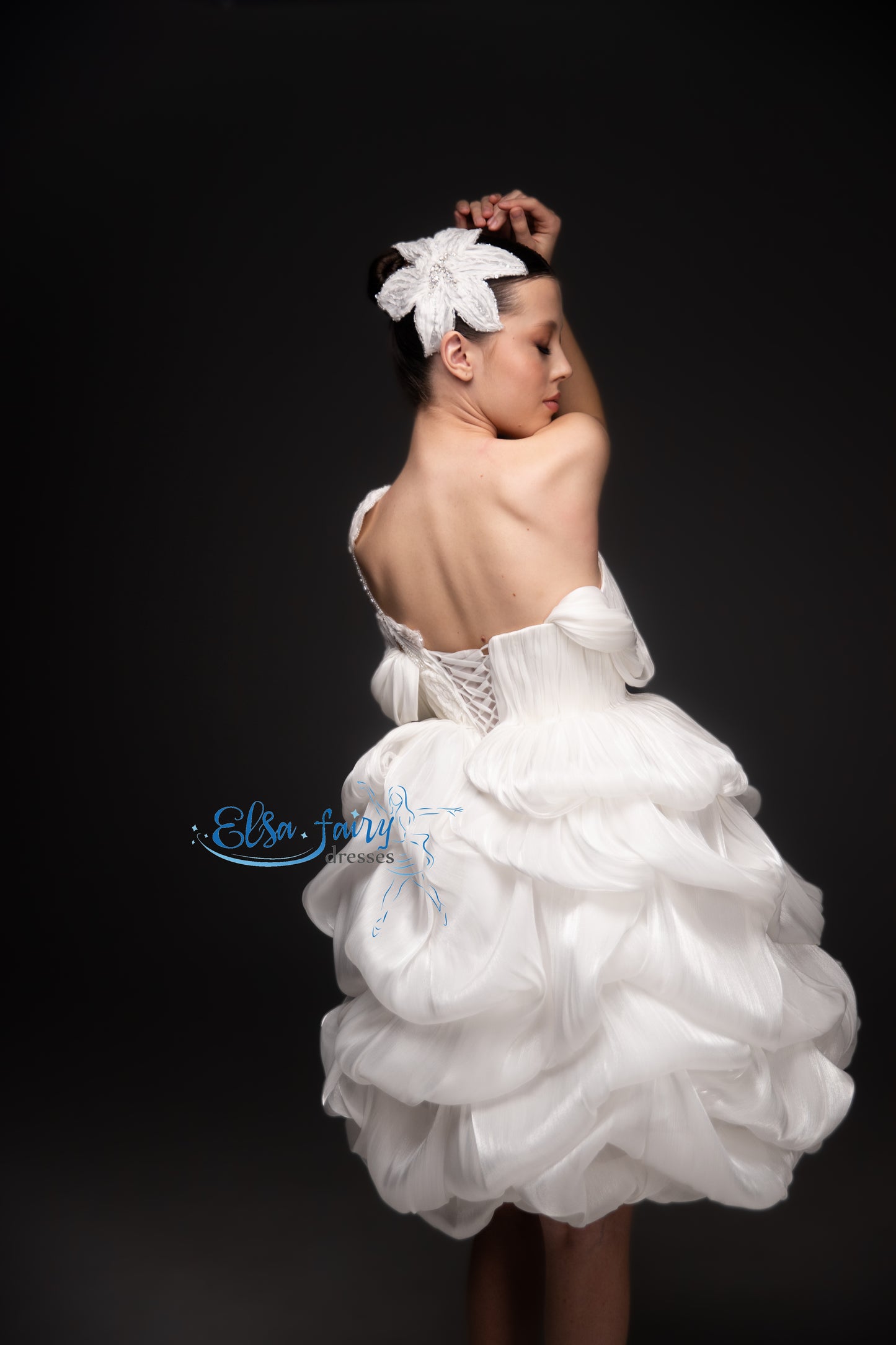 White couture cocktail dress, Pageant interview dress, Birthday Girl Dress, Flower Girl Dress, Wedding guest Dress, Graduation dress