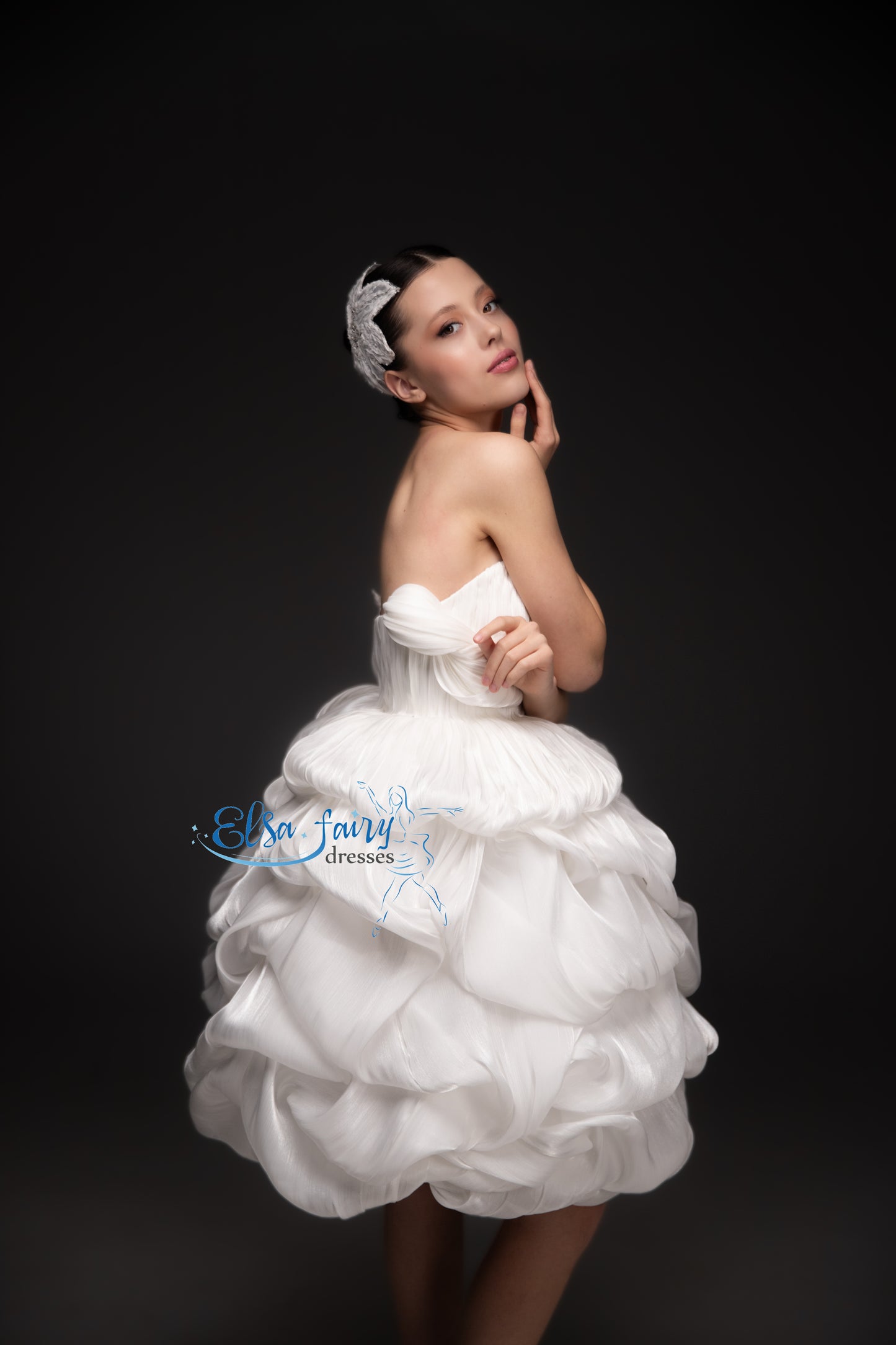 White couture cocktail dress, Pageant interview dress, Birthday Girl Dress, Flower Girl Dress, Wedding guest Dress, Graduation dress