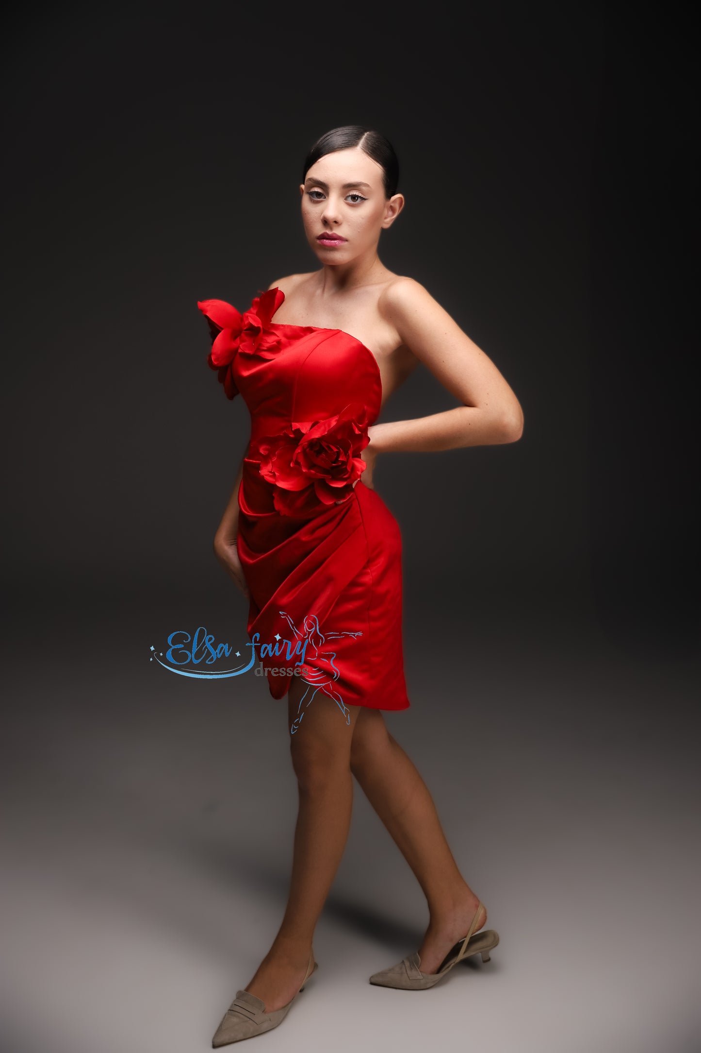 Red Cocktail Gown, Prom Dress, Wedding guest Dress, Pageant Interview Dress