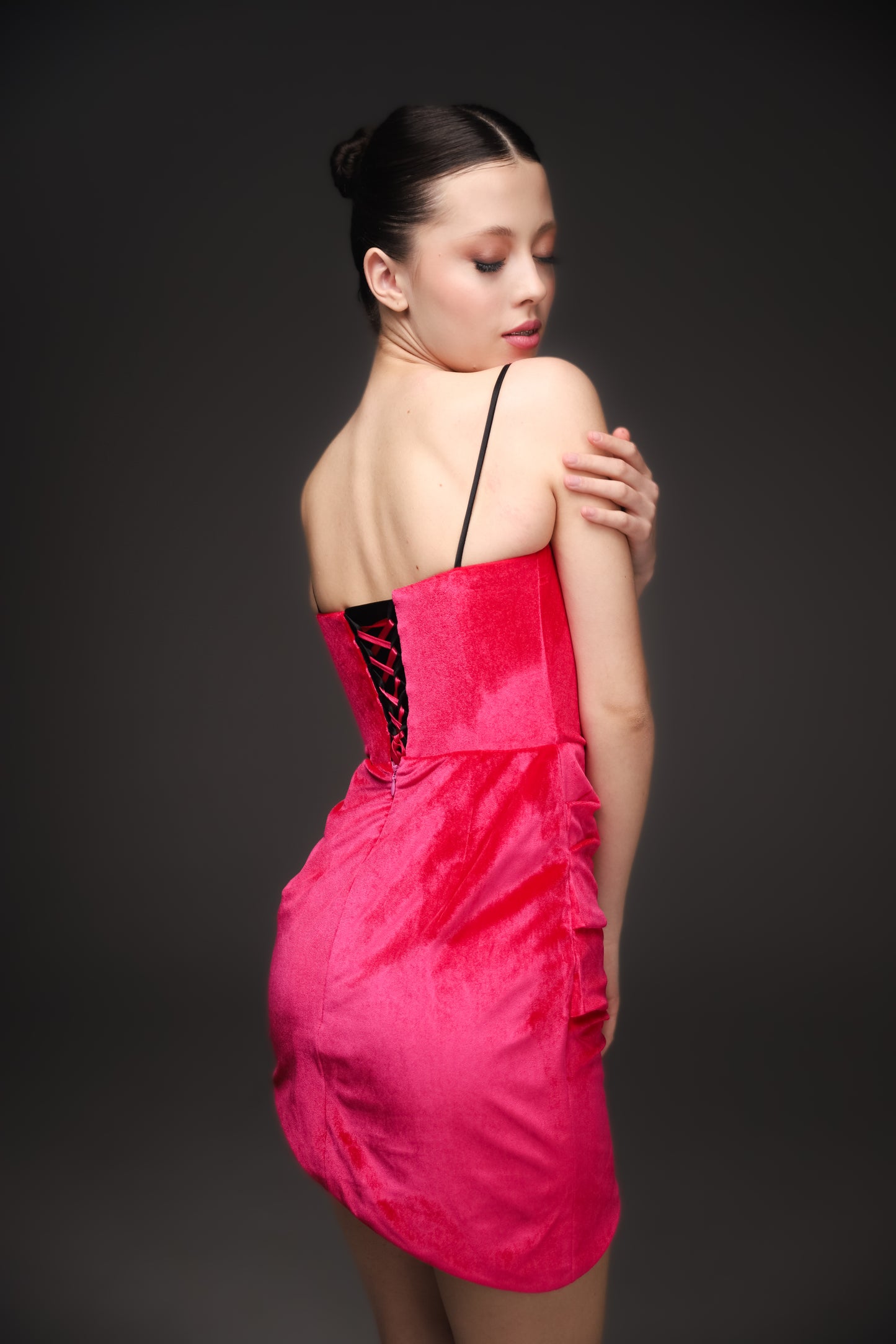 Hot Pink Cocktail Gown, Prom Dress, Wedding guest Dress, Pageant Interview Dress
