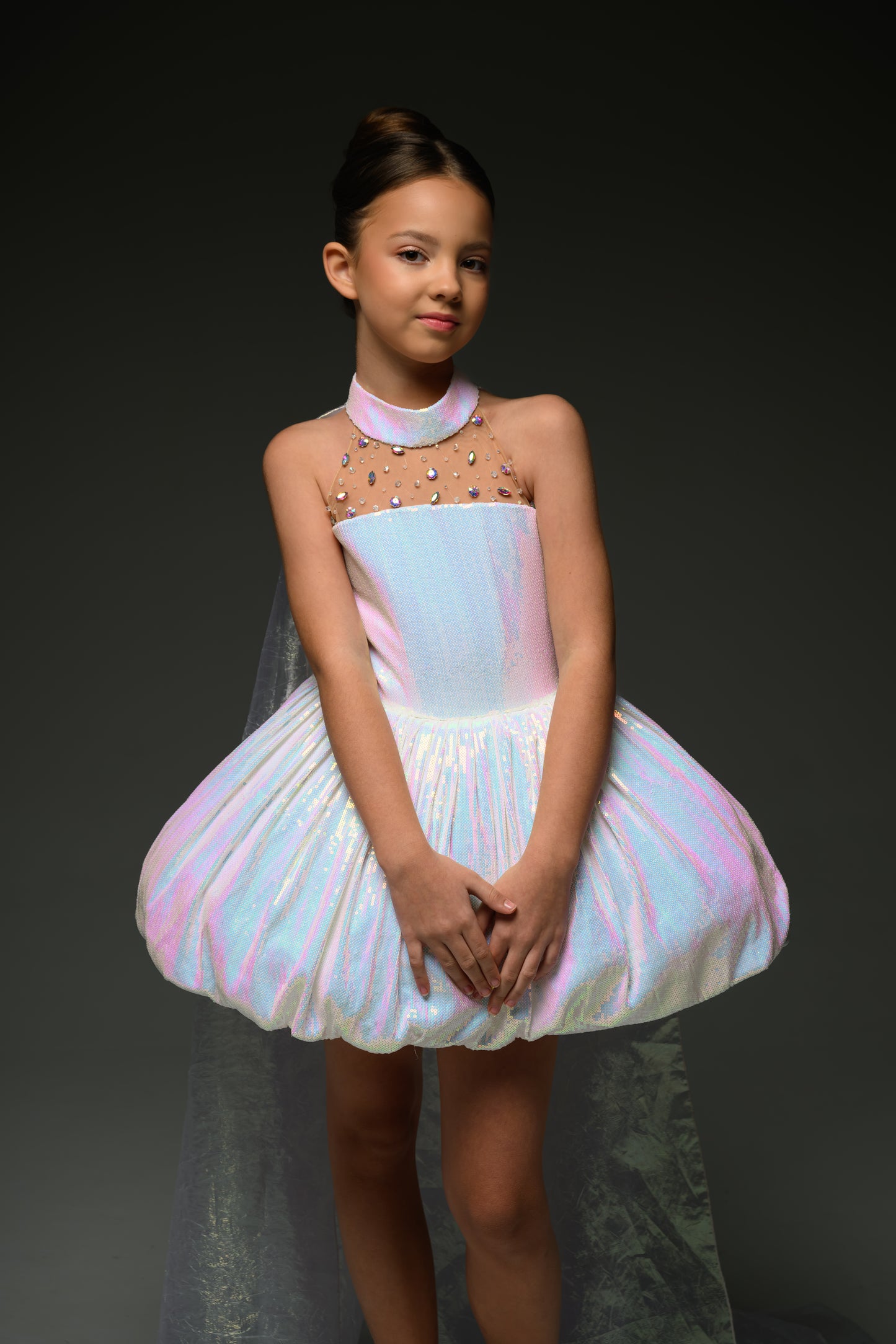 White couture special occasion dress, Pageant Interview gown, Birthday Girl Dress, Flower Girl Dress, Wedding guest Dress, junior bridesmaid gown