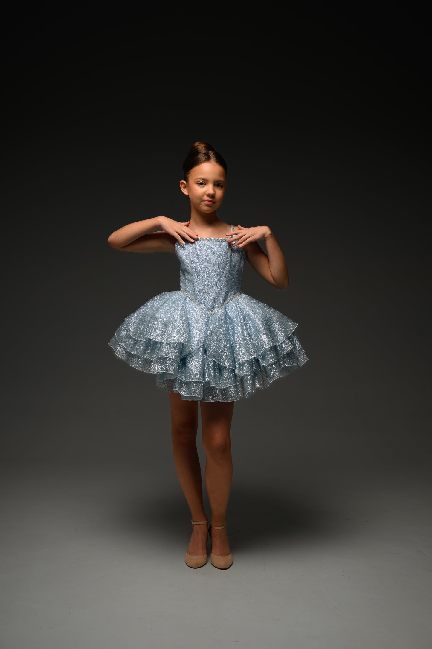 Blue couture cocktail dress, Pageant interview dress, Birthday Girl Dress, Flower Girl Dress, Wedding guest Dress