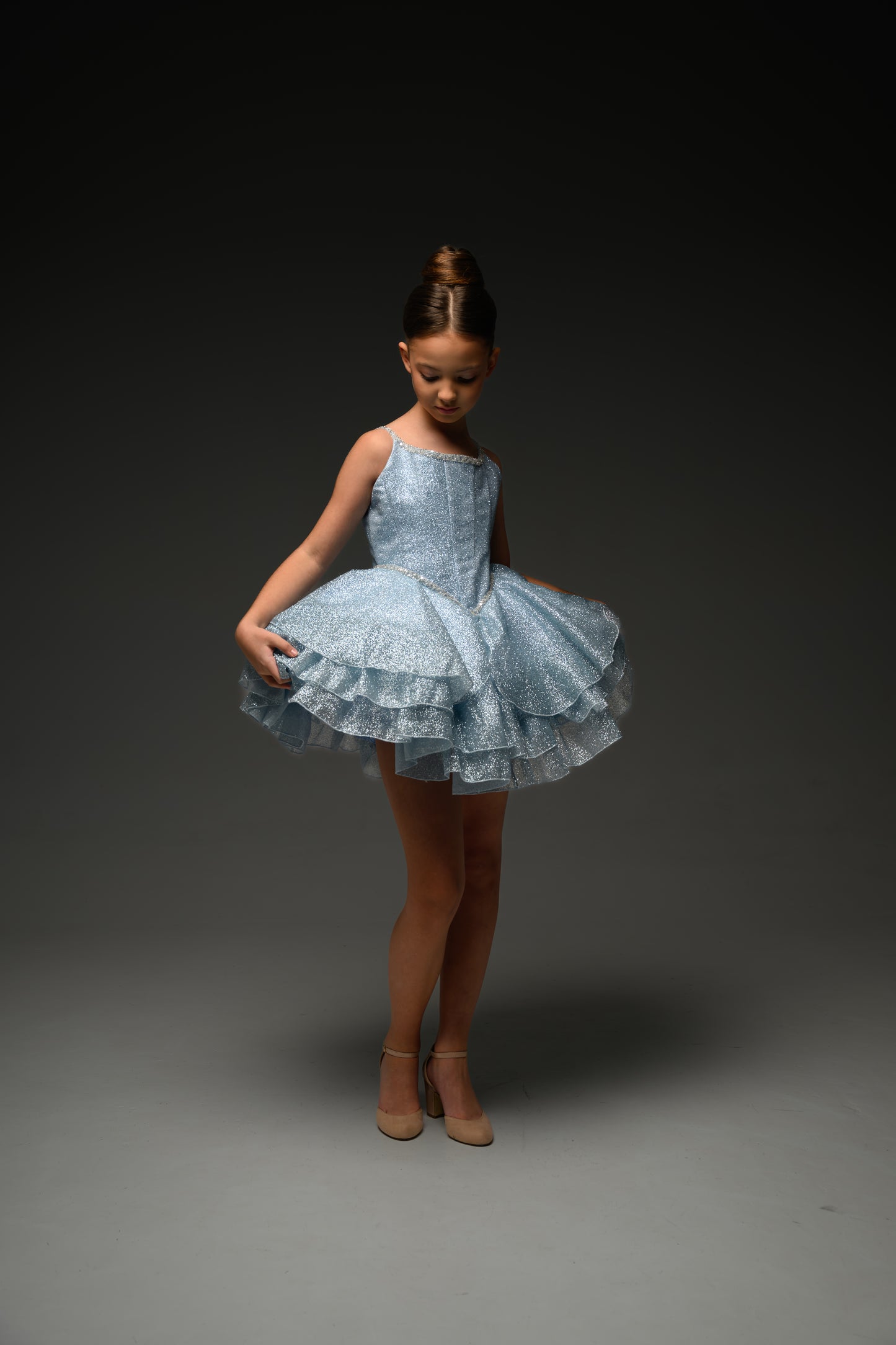 Blue couture cocktail dress, Pageant interview dress, Birthday Girl Dress, Flower Girl Dress, Wedding guest Dress
