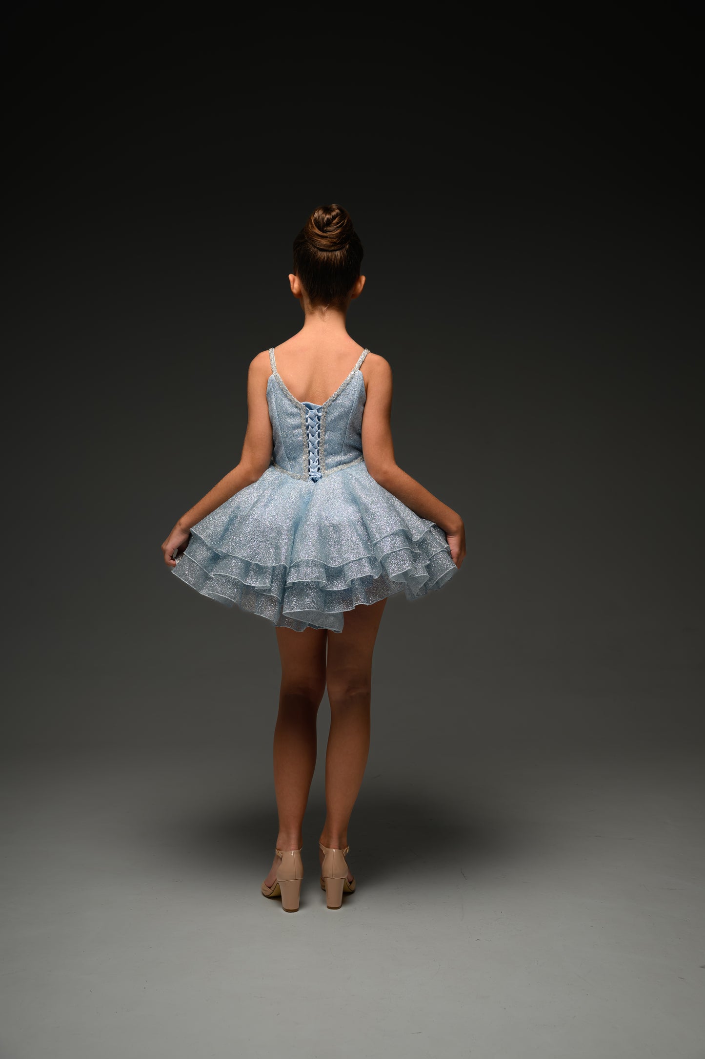 Blue couture cocktail dress, Pageant interview dress, Birthday Girl Dress, Flower Girl Dress, Wedding guest Dress
