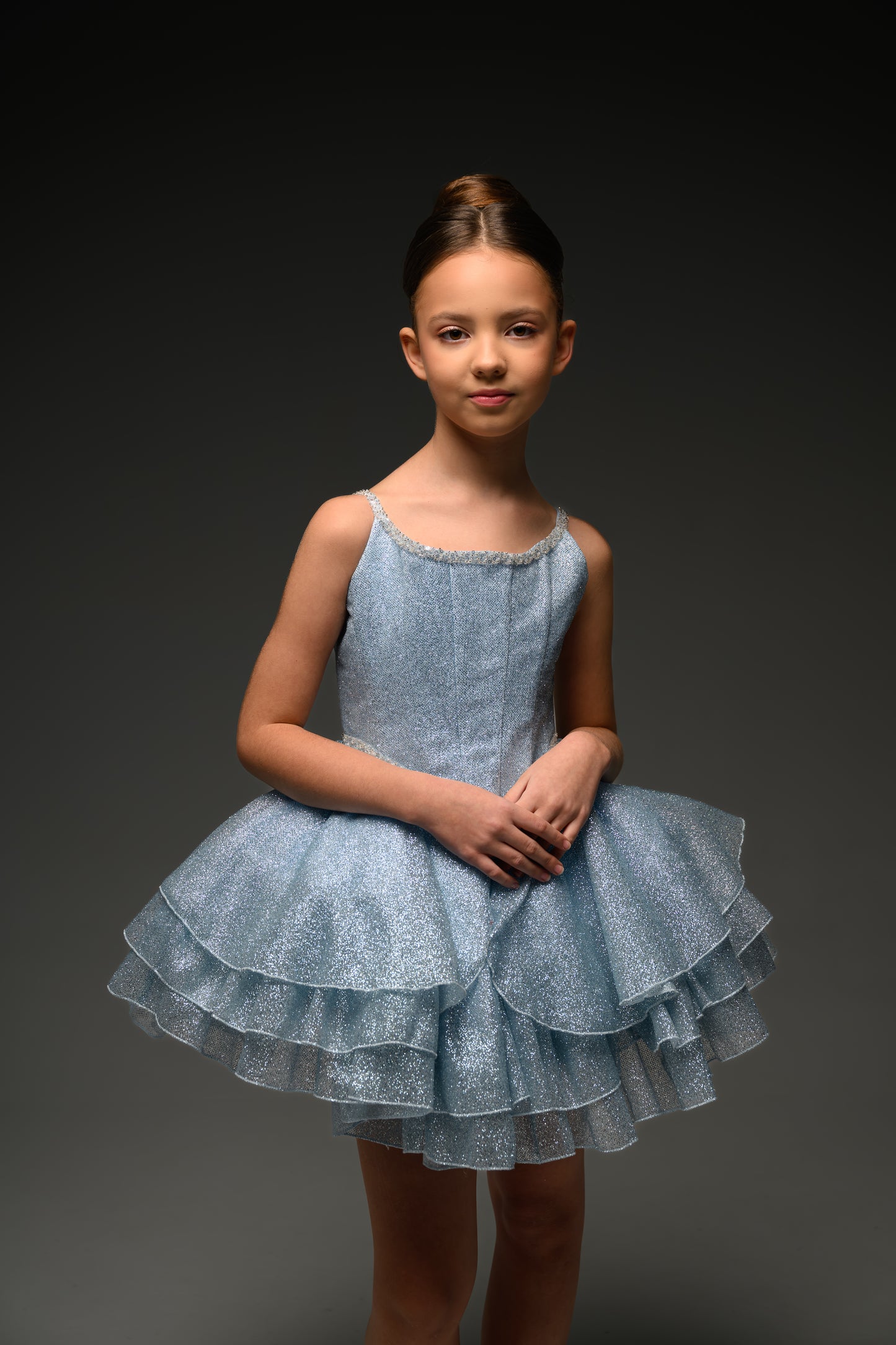 Blue couture cocktail dress, Pageant interview dress, Birthday Girl Dress, Flower Girl Dress, Wedding guest Dress