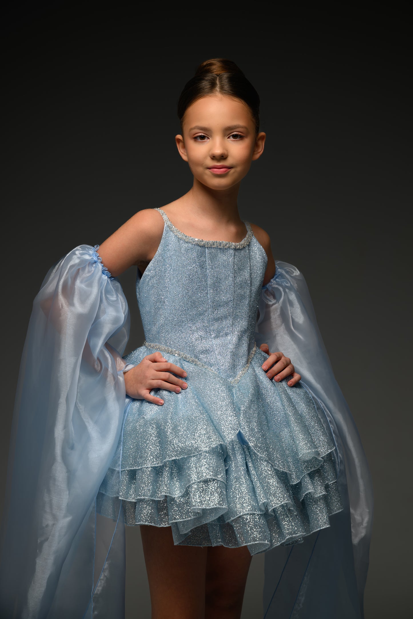 Blue couture cocktail dress, Pageant interview dress, Birthday Girl Dress, Flower Girl Dress, Wedding guest Dress