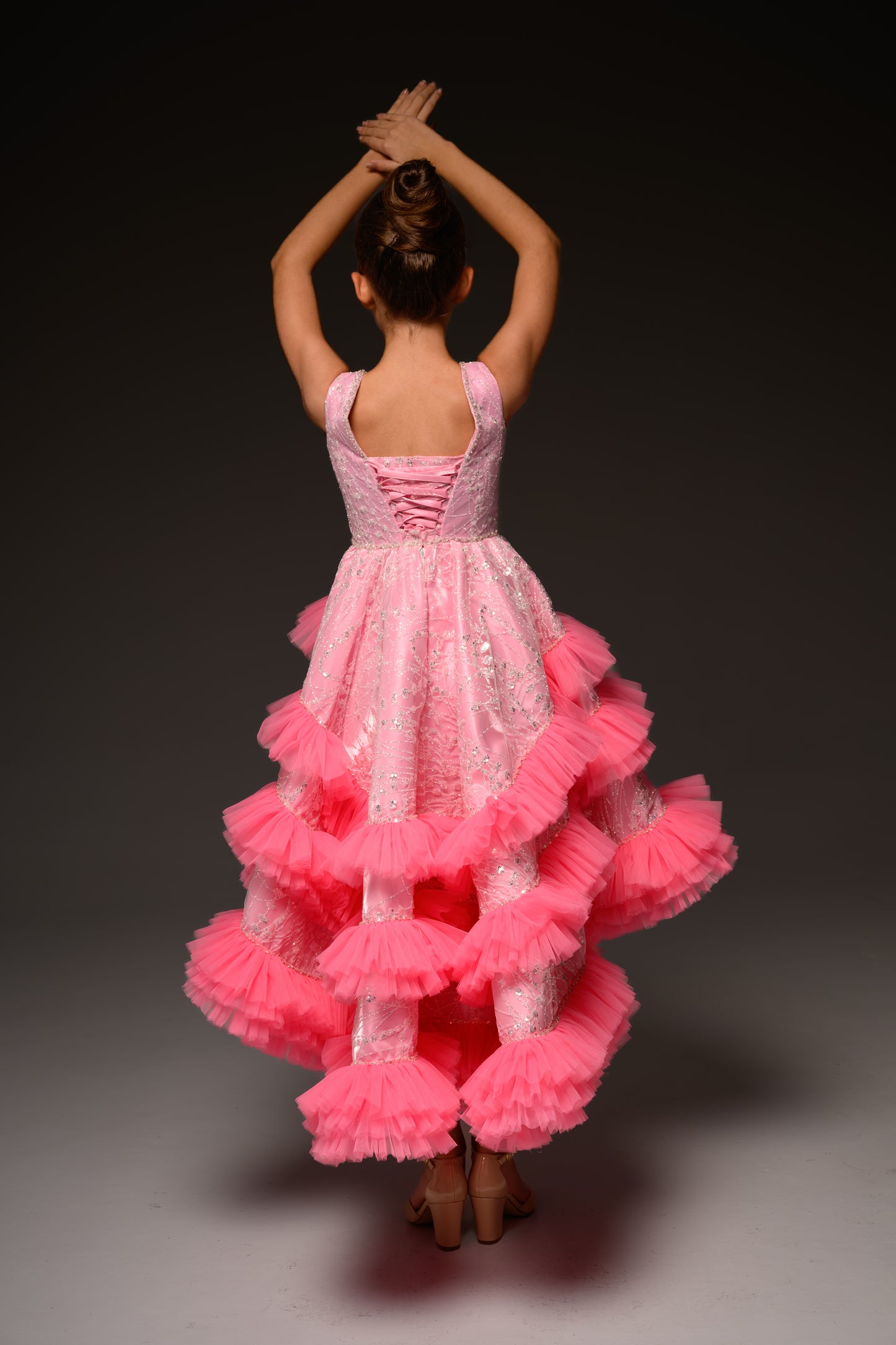 Hot Pink couture cocktail dress, Pageant interview dress, Birthday Girl Dress, Flower Girl Dress, Wedding guest Dress