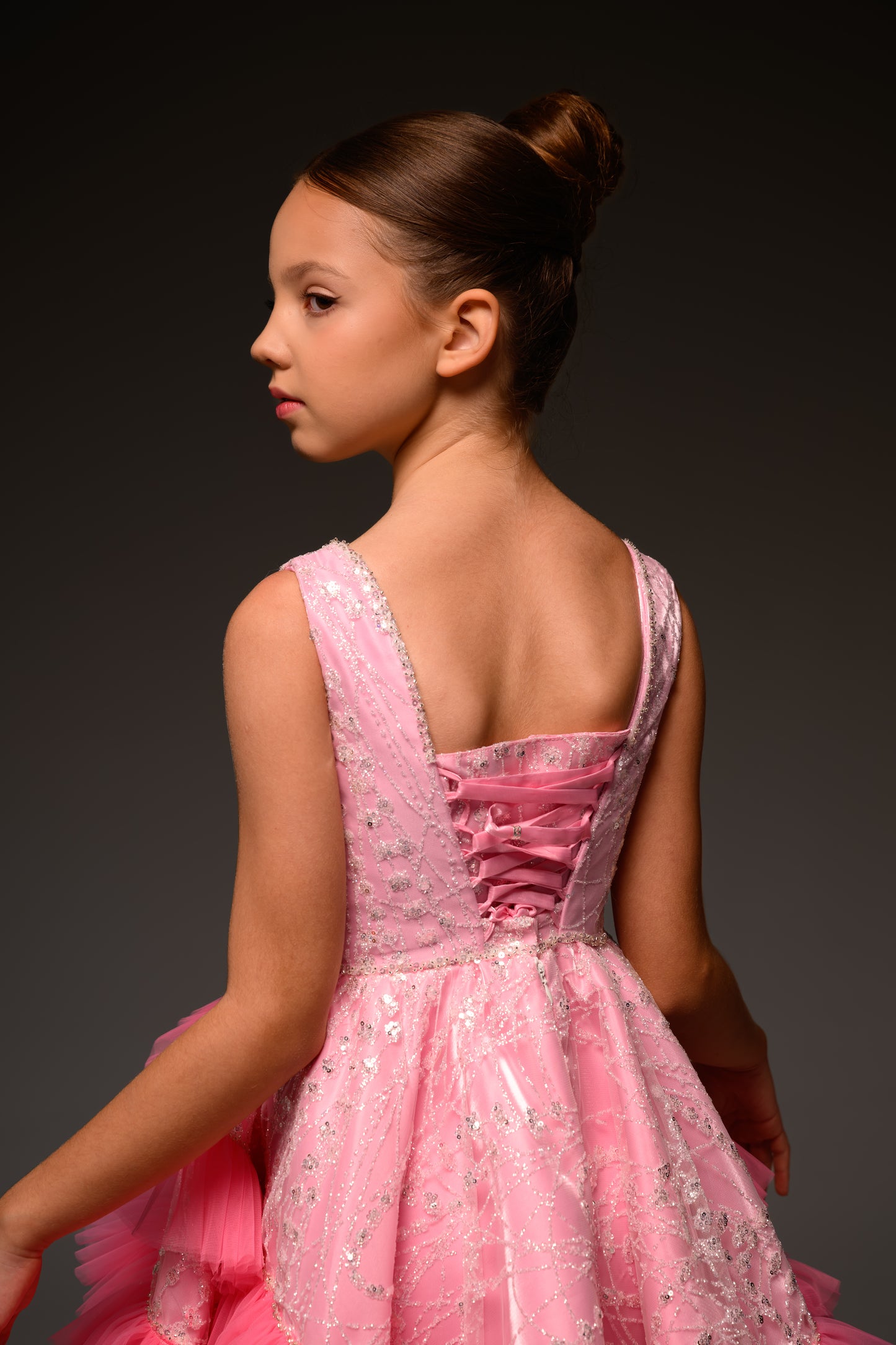 Hot Pink couture cocktail dress, Pageant interview dress, Birthday Girl Dress, Flower Girl Dress, Wedding guest Dress