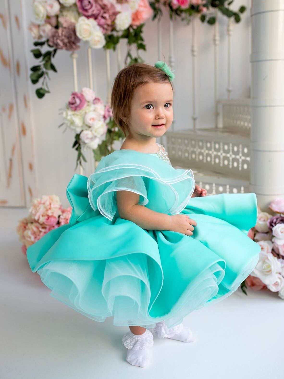 READY TO SHIP First Birthday Dress, Baby Girl Party Dress Special Occasion, 1st Birthday Dress photo shooting, baby tutu, dress toddler