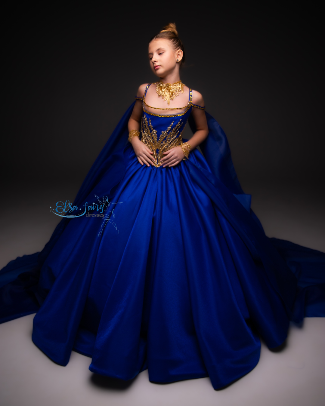 Royal Blue Gala evening gown, Pageant ball gown, Flower Girl Dress, Wedding guest Dress, Girl Birthday Dress, junior bridesmaid gown