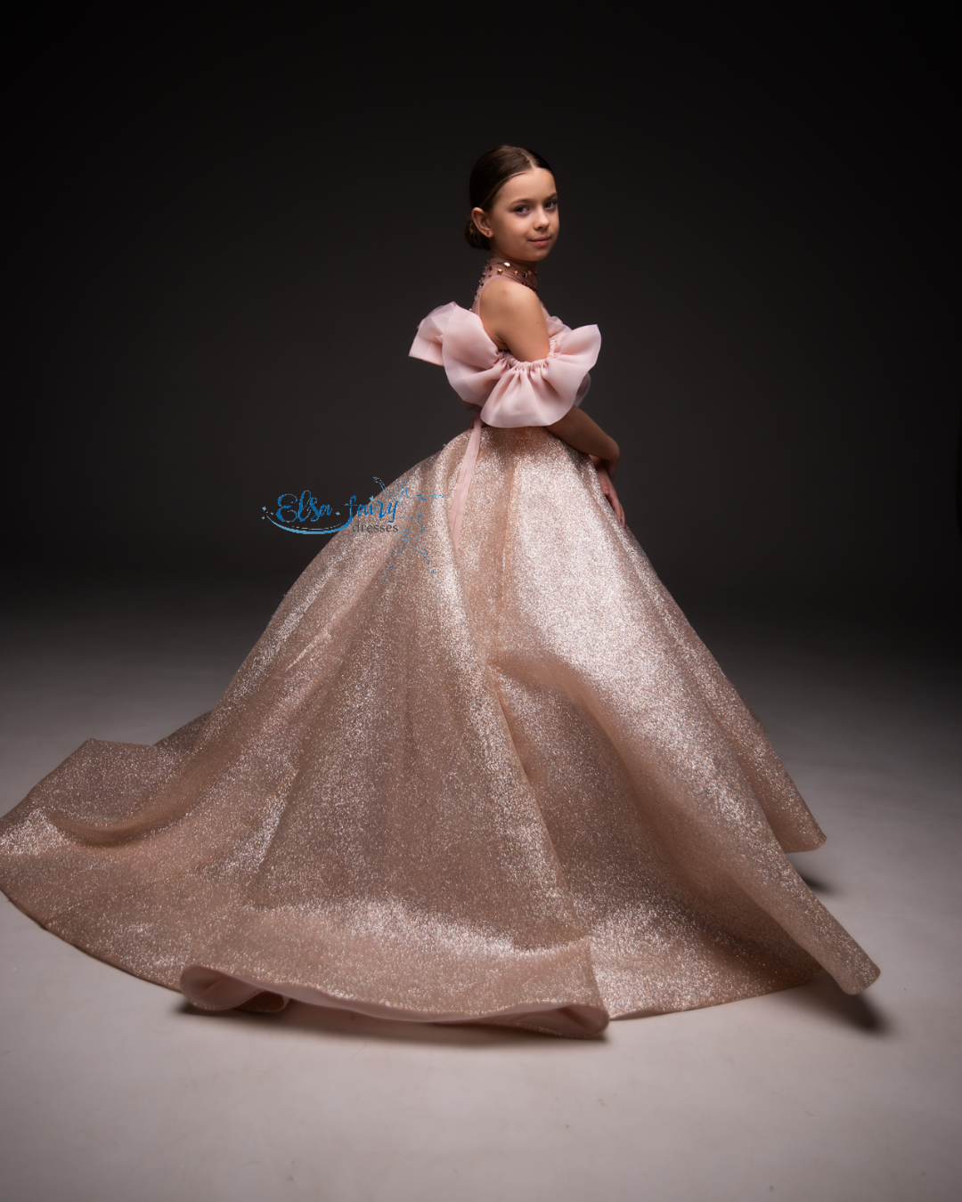Blush pink Gala evening gown, Pageant ball gown, Birthday Girl Dress