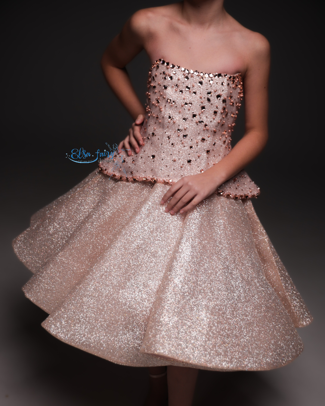 Gold pink sparkling couture special occasion dress, Pageant ball gown, Birthday Girl Dress, Flower Girl Dress, Wedding guest Dress, junior bridesmaid gown