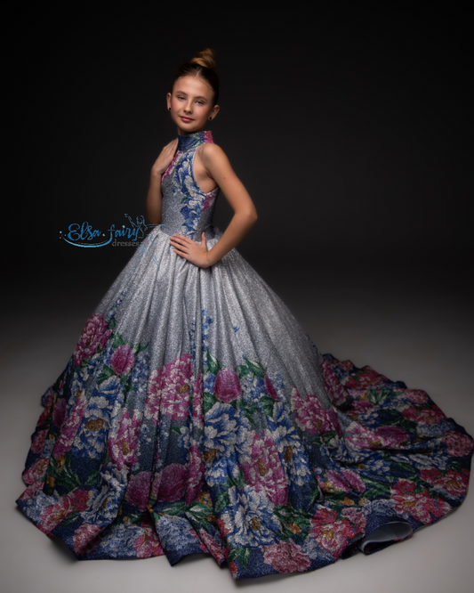 Gala evening gown, Pageant ball gown, Flower Girl Dress, Wedding guest Dress, Girl Birthday Dress, junior bridesmaid gown
