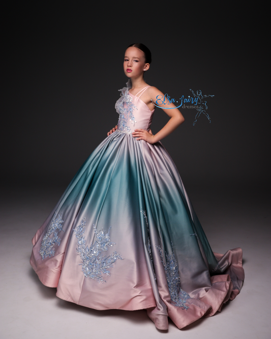 Gala evening gown, Pageant ball gown, Flower Girl Dress, Wedding guest Dress, Girl Birthday Dress, junior bridesmaid gown