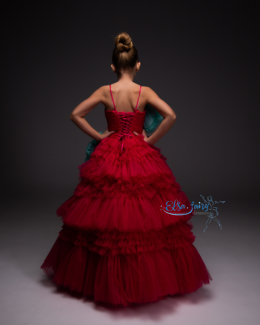 Pink Pageant Ball Gown: Handmade Formal Dress with Detachable Organza Flower
