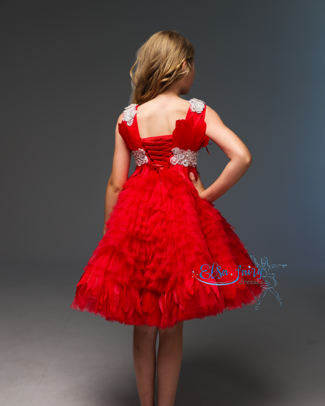 Red Cocktail Birthday Girl Dress, Fun fashion pageant dress, interview pageant gown, Flower Girl Dress, Wedding guest Dress, Toddler Dress, junior bridesmaid gown